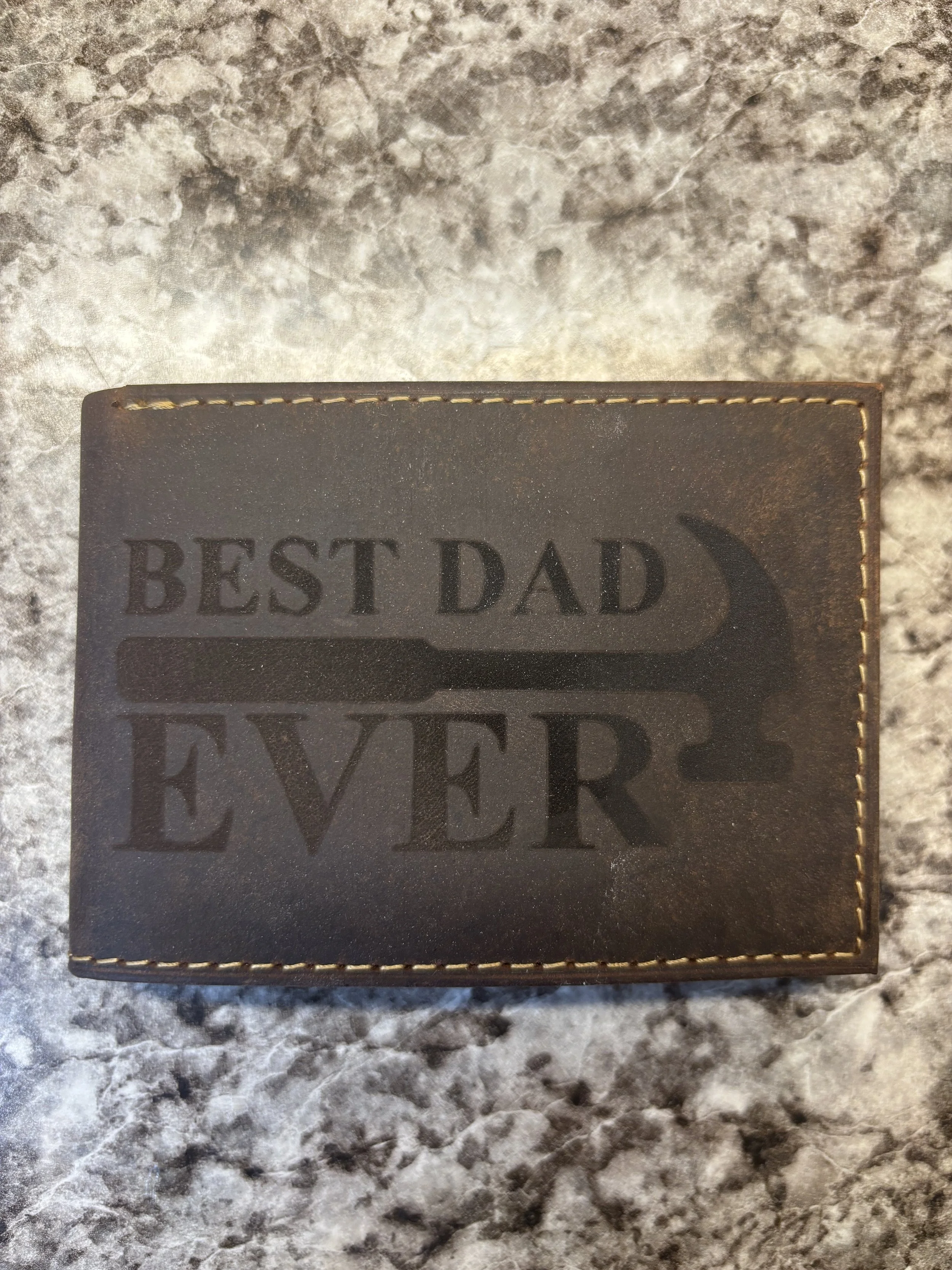 Bi-Fold Leather Wallet w/ Personalized Engraving