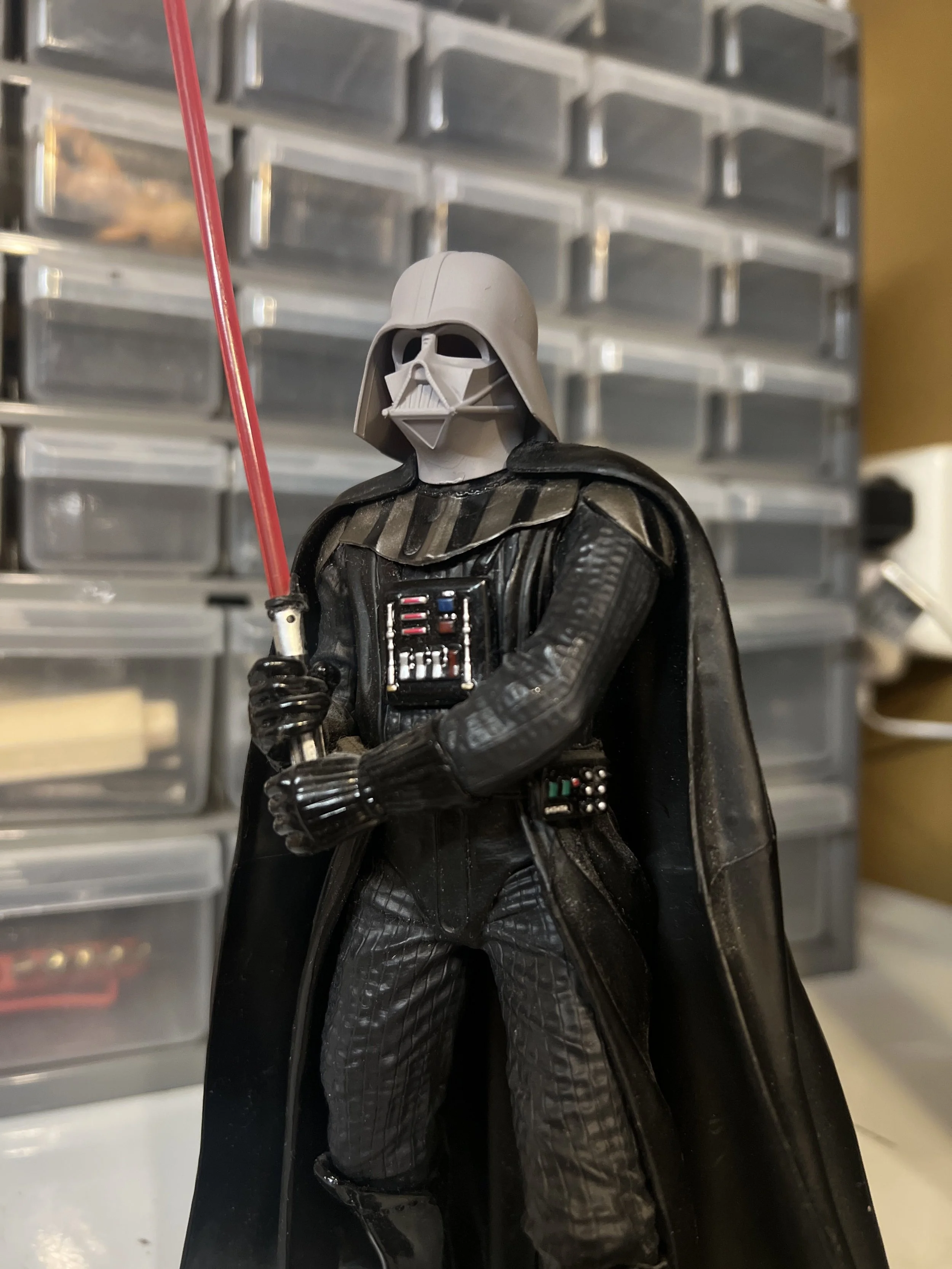 3D Printed Replacement helmet for a 1/10th scale Darth Vader statue (raw resin print)