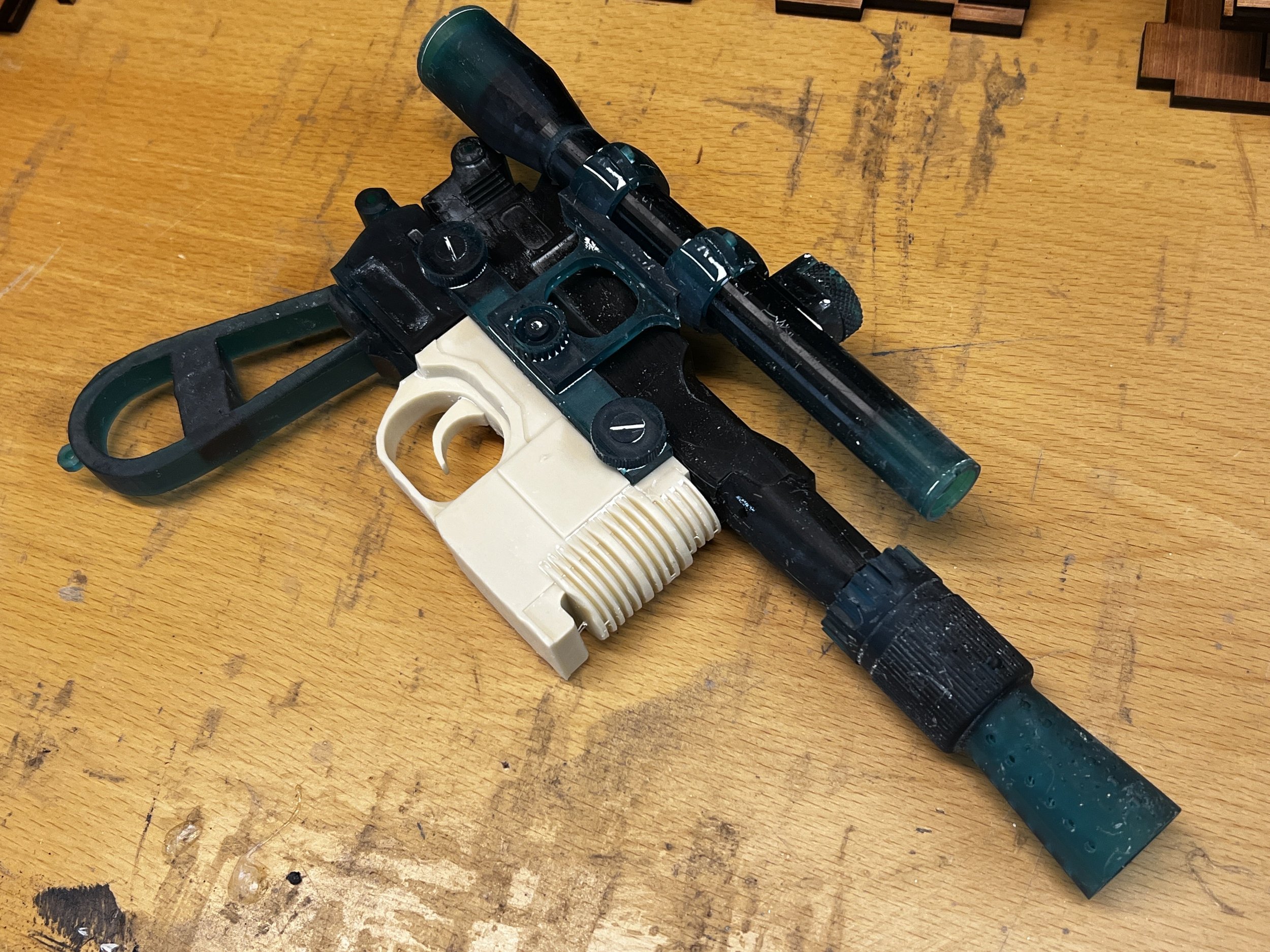 SLA Printed Replica of Han Solo's DL44 blaster pistol from Star Wars (pre-painting)
