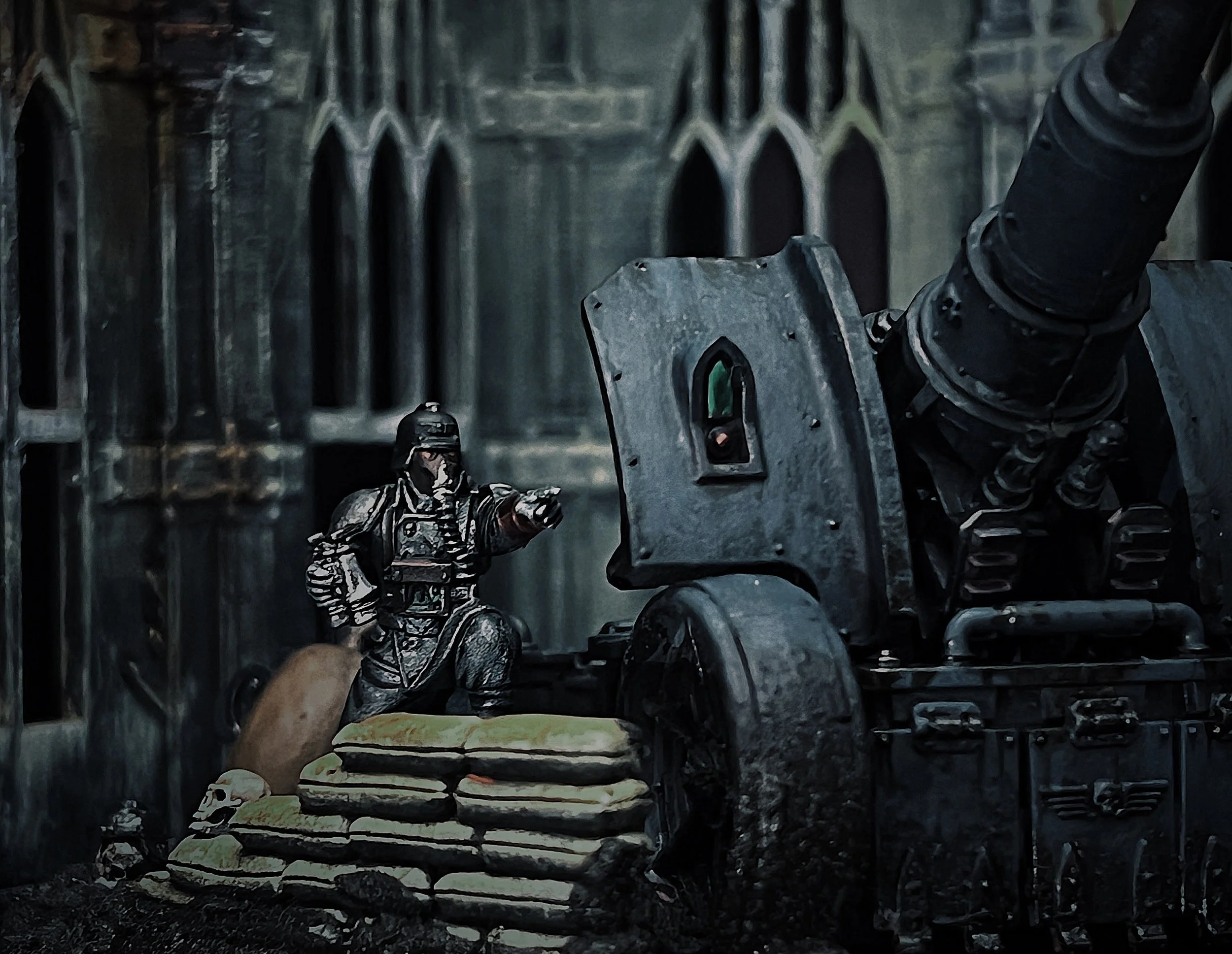 Warhammer 40K Miniature artillery cannon by me