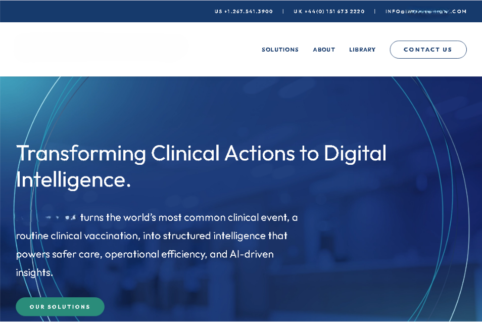 Website messaging example for a medical technology company