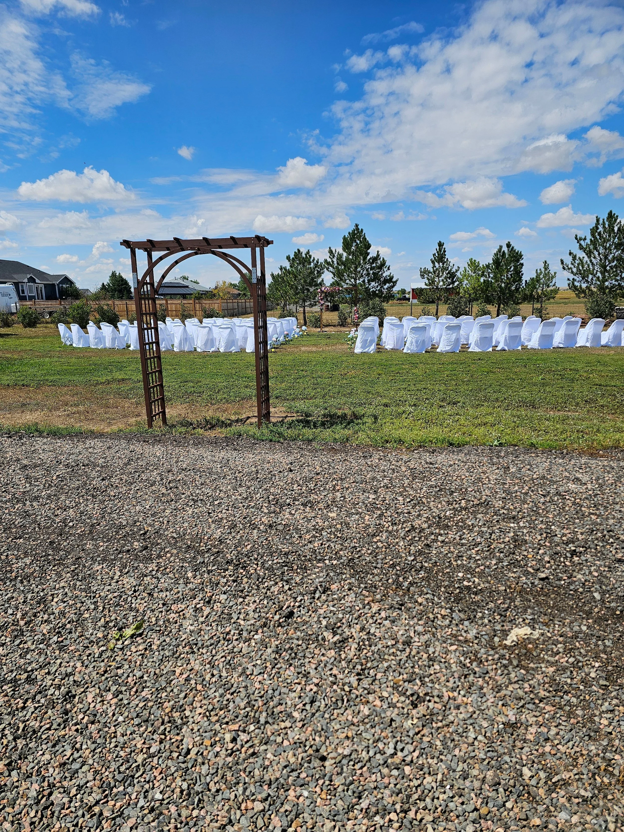 Ranch Wedding - Start of ceremony set up