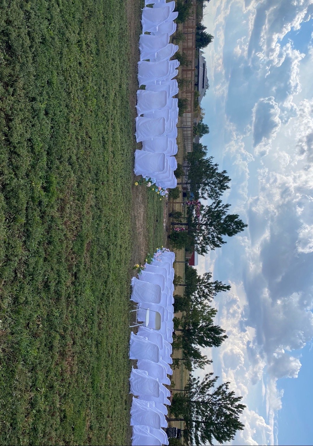 Ranch Wedding - Start of ceremony set up