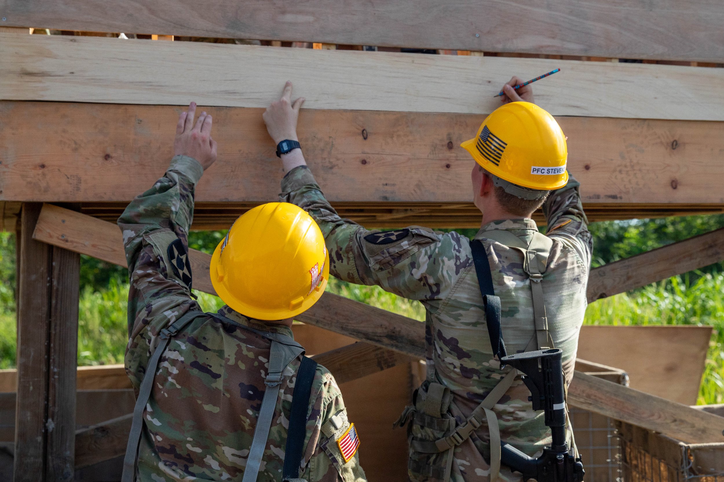 U.S. Army Soldiers with the 11th Engineer Battalion, 2nd Infantry Division, and Republic of Korea Army soldiers with the 2nd Operations Command prepare to construct a forward arming and refueling point in Daejeon, South Korea, Aug. 22, 2024. The FARP