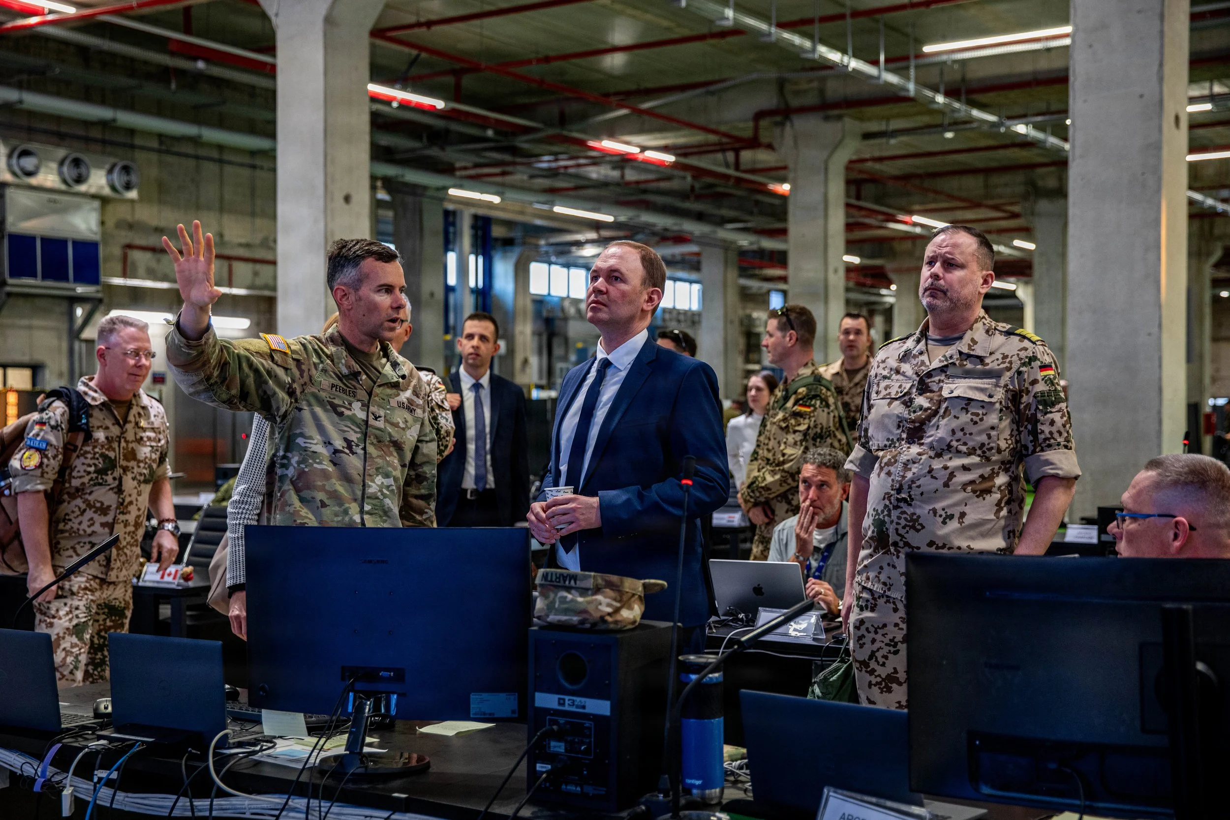 KIRYAT GAT, Israel -- Nils Hilmer, German State Secretary at the Federal Ministry of Defence, visits the Civil-Military Coordination Center (CMCC), in Israel, Dec. 17, 2025. Germany maintains a permanent presence at the CMCC and is one of over 60 nat