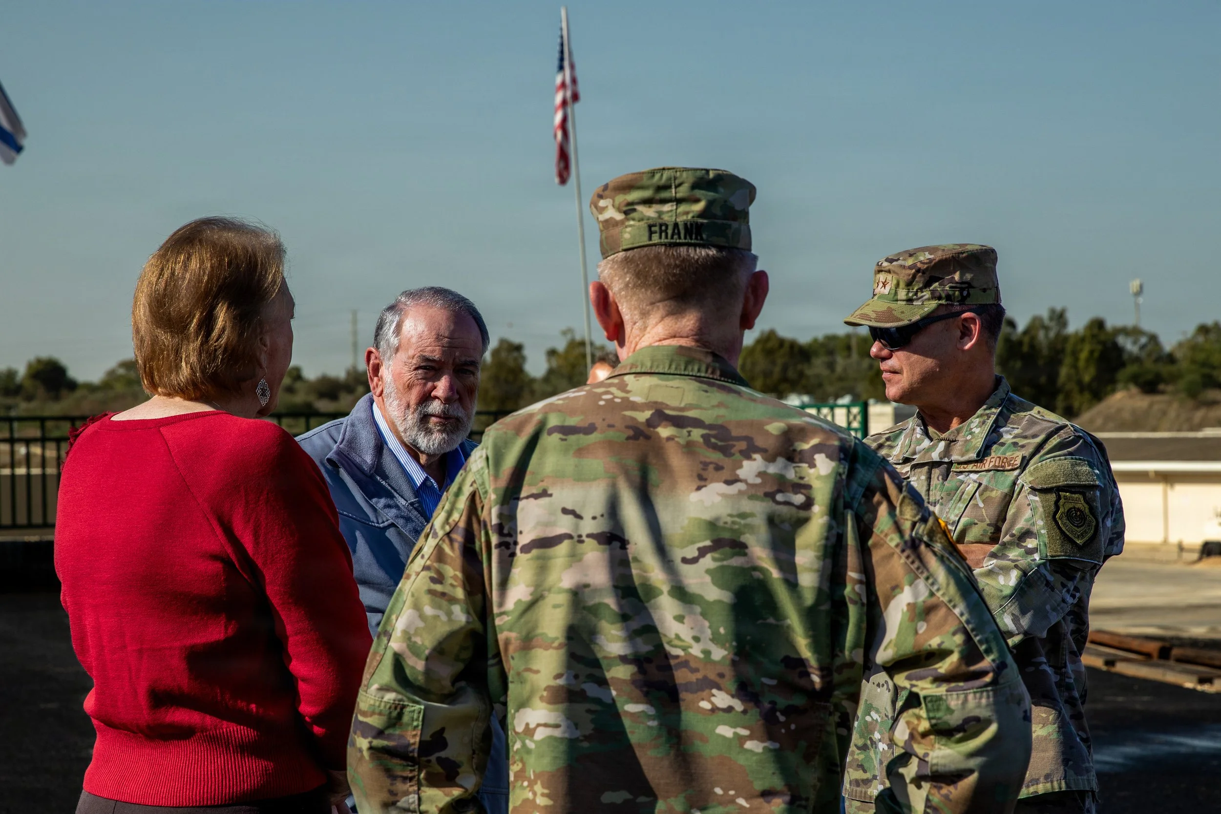 Mike Huckabee, U.S. Ambassador to Israel, receives a tour of Site 61 from U.S. service members at Hatzor Air Base, Israel, on Nov. 27, 2025. (U.S. Army photo by Spc. Kathryn Skonning)