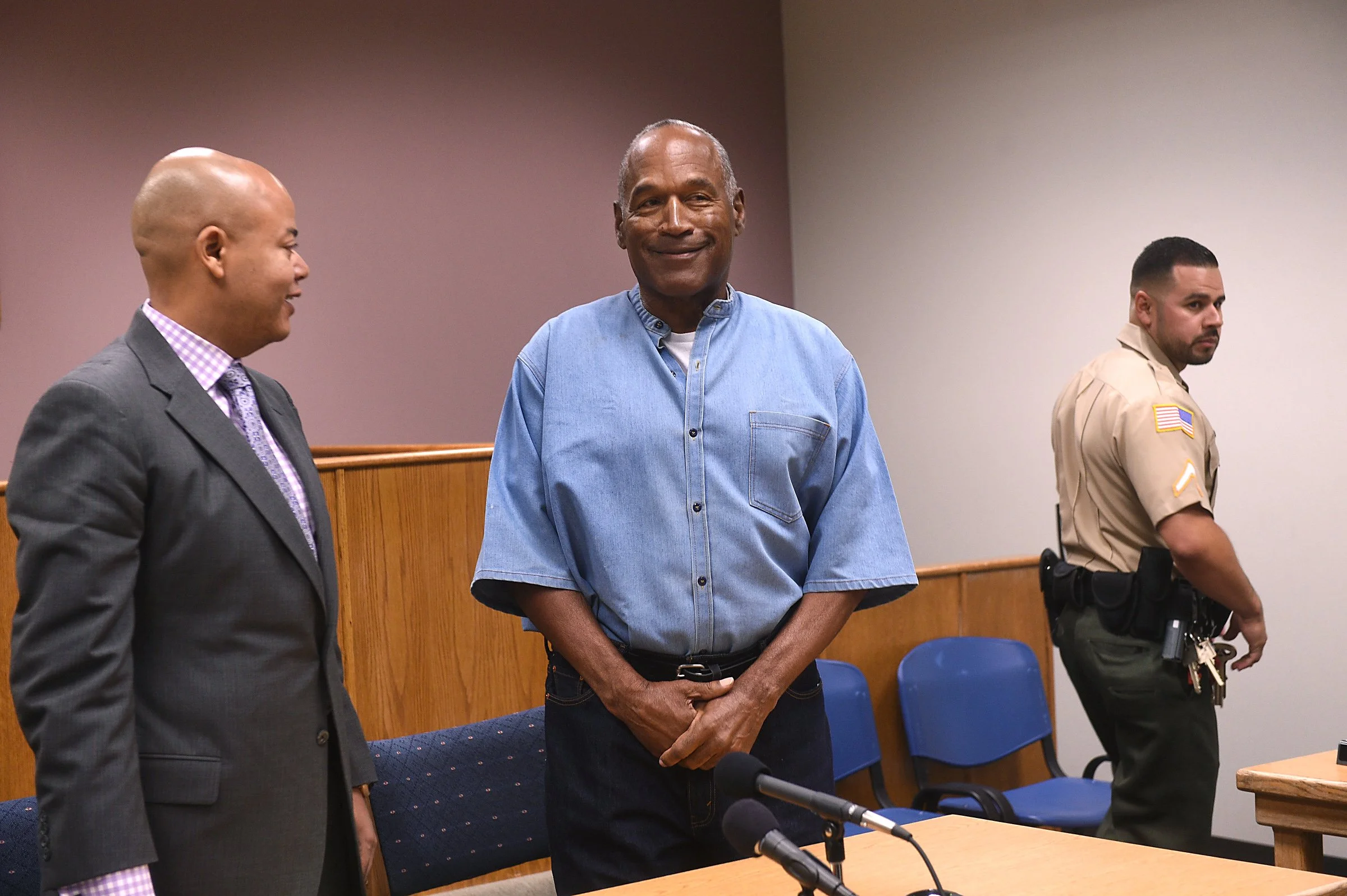  O.J. Simpson attends his parole board hearing at the Lovelock Correctional Center in Nevada on July 20, 2017.  Simpson was serving a nine to 33 year prison term for a 2007 armed robbery and kidnapping conviction.