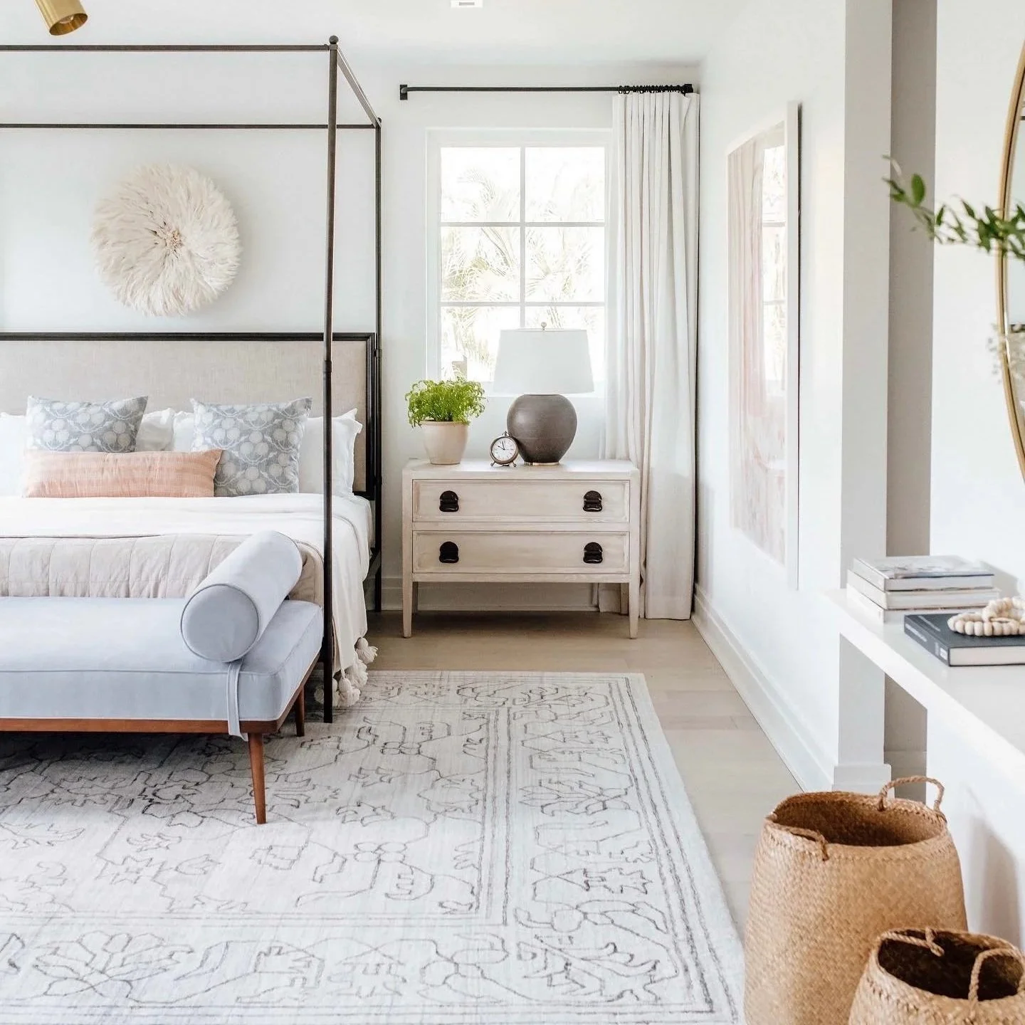 designer layered rug color palette