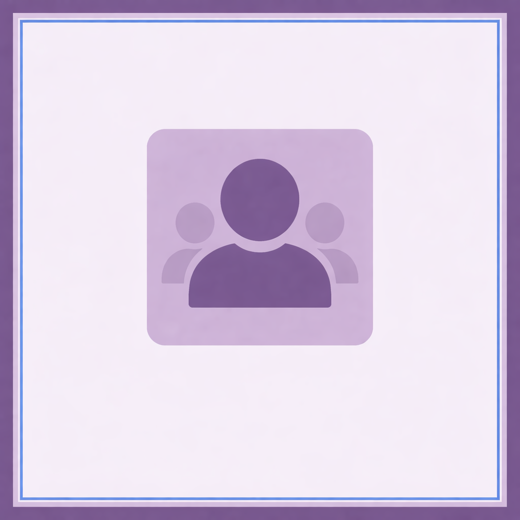 Placeholder profile icon with multiple user silhouettes at the center of a blank profile page.