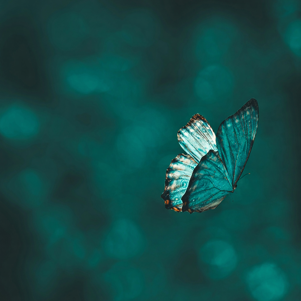 Green butterfly representing shamanic services