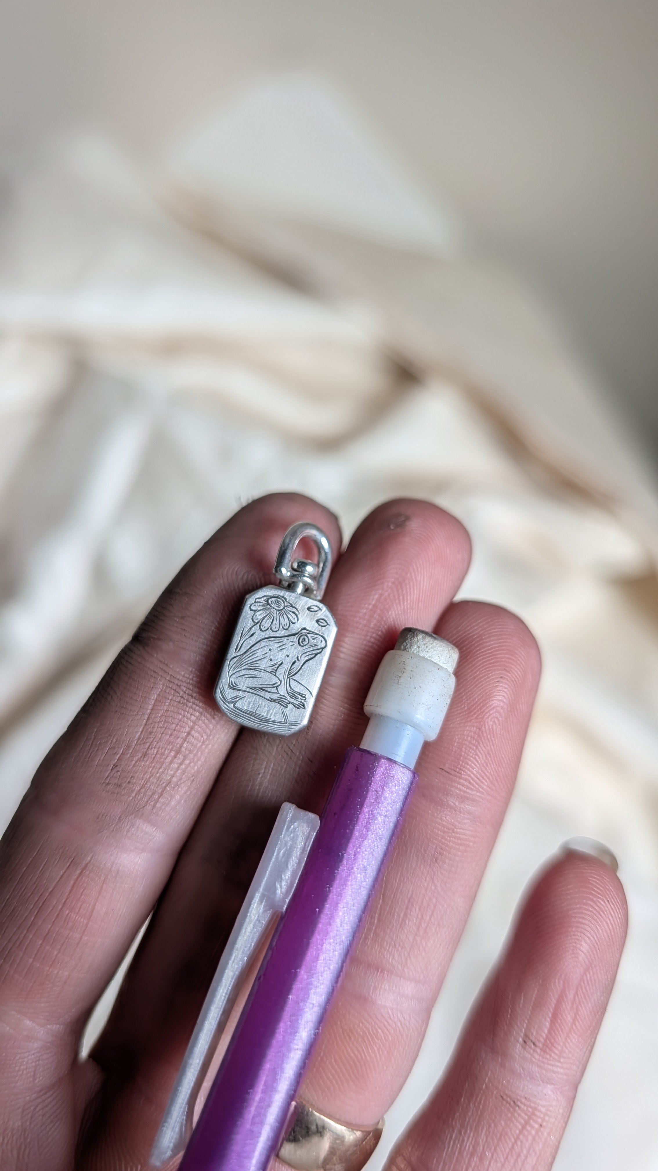 custom engraving on reverse side on pendant
