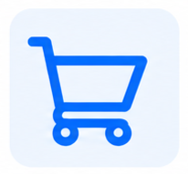 Blue shopping cart icon