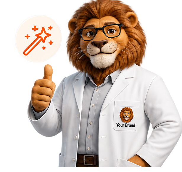 Leo the MascotLab AI lion demonstrating mascot animation and character transformation