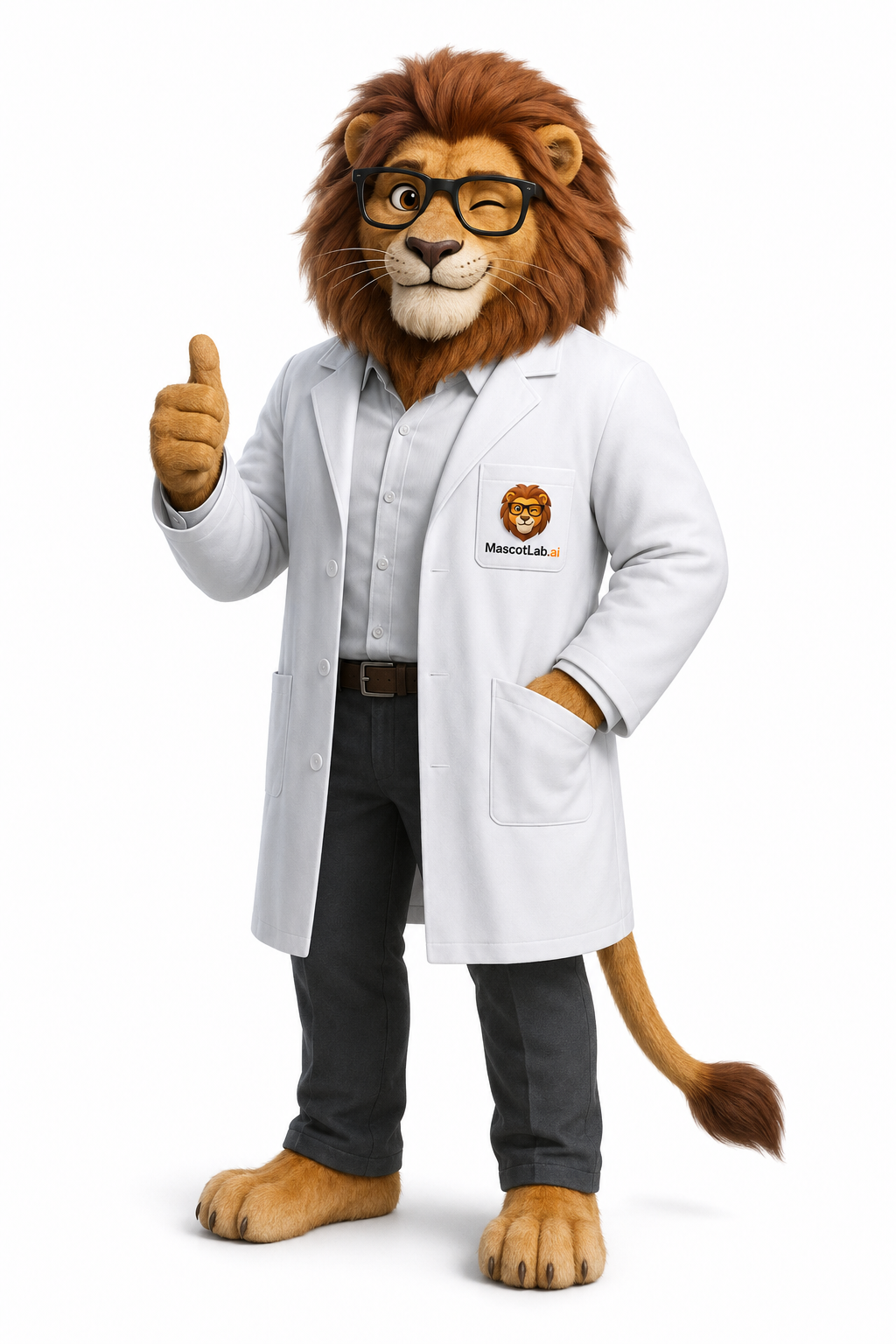 Leo the MascotLab AI lion mascot brought to life as an animated brand character