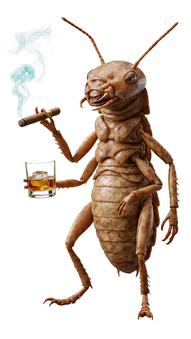 ACME Pest Control termite mascot brought to life as a lifelike animated trade character