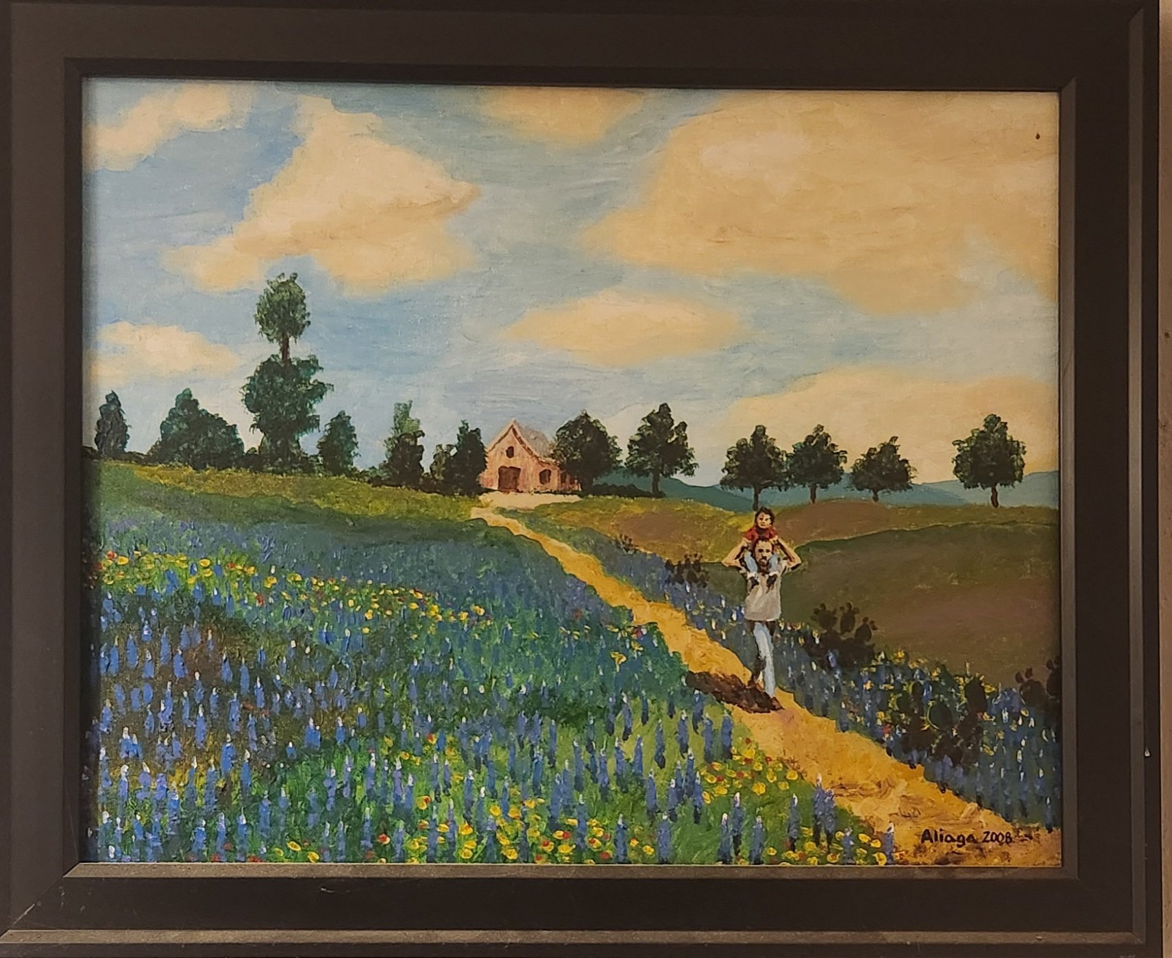 WALKING IN A BLUE BONNET FIELD