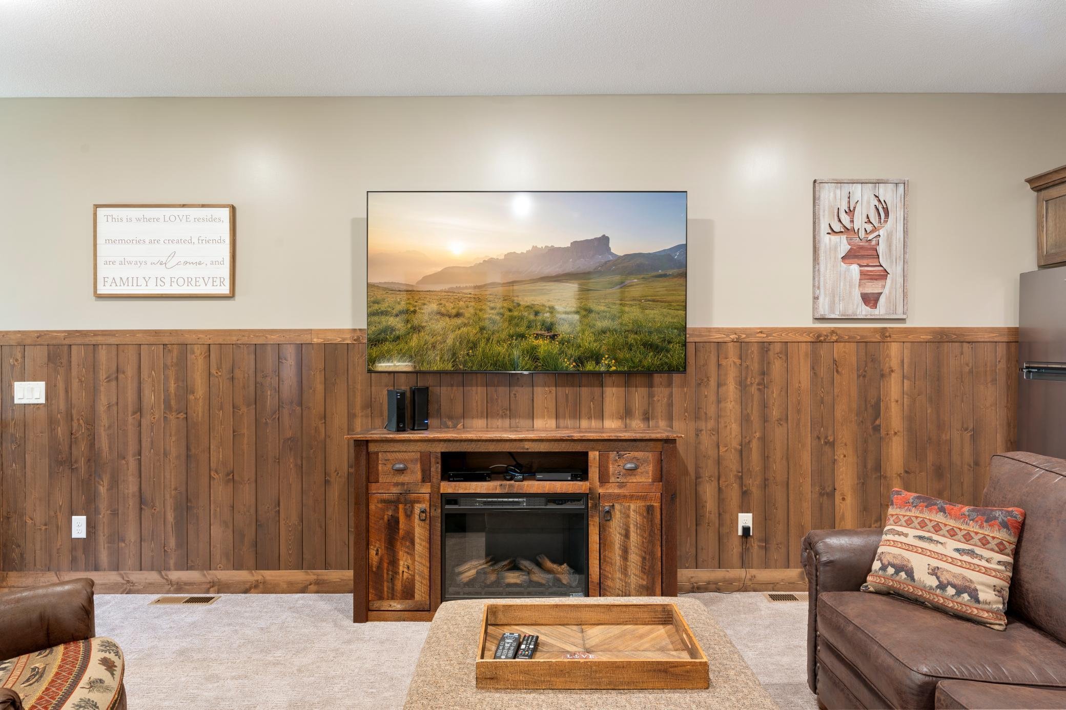 Second Floor: Living Room - Flat Screen TV / Electric Fireplace