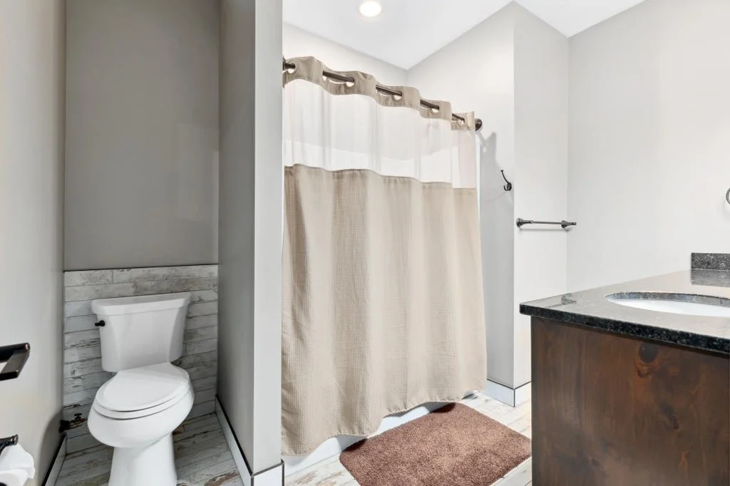 BEDROOM 4 - Basement: Queen and Bunkbed Bedroom Bathroom