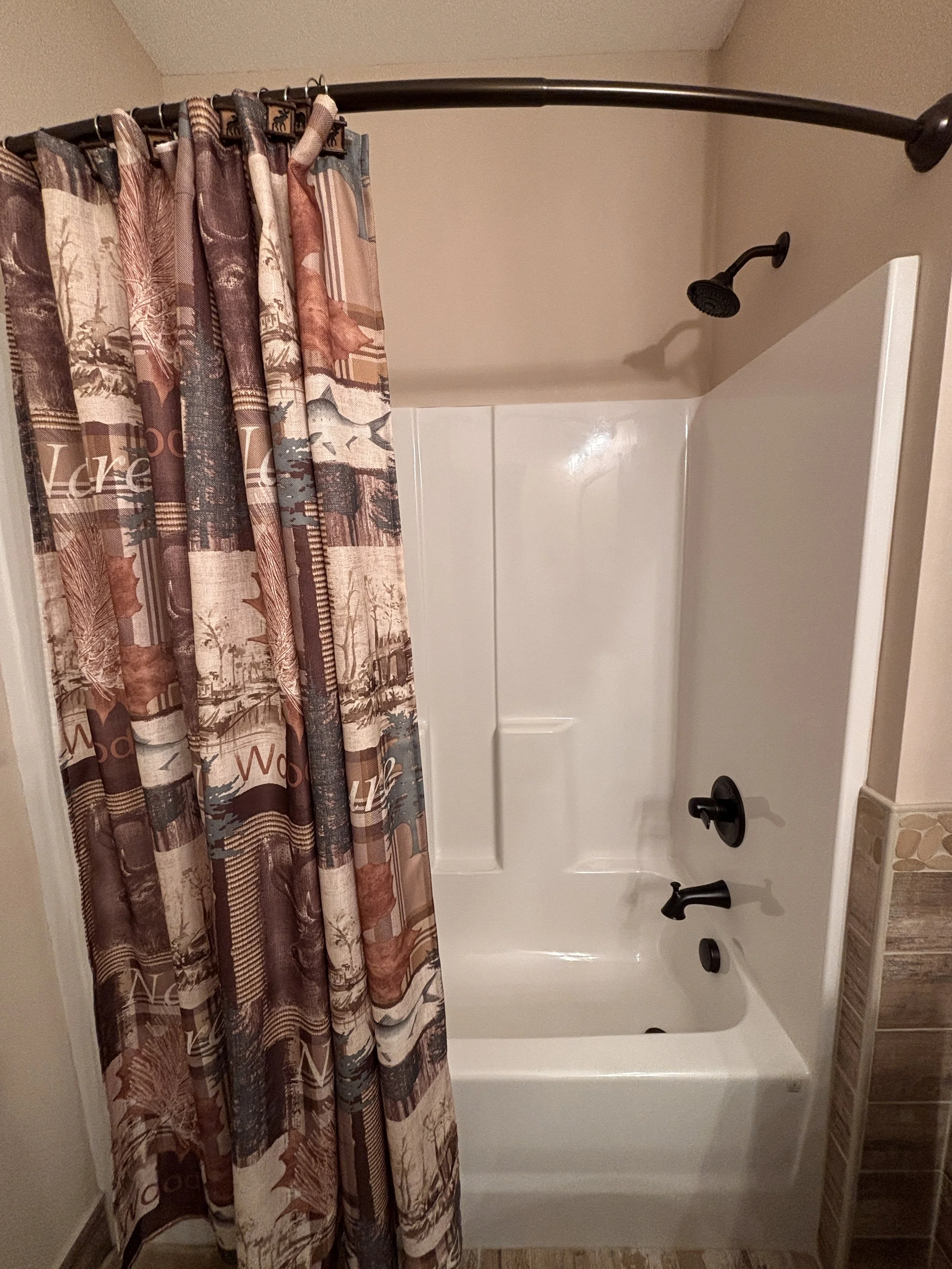Second Floor: Bathroom (shared by King Room and Bunk Room) / Shower-Tub Combo