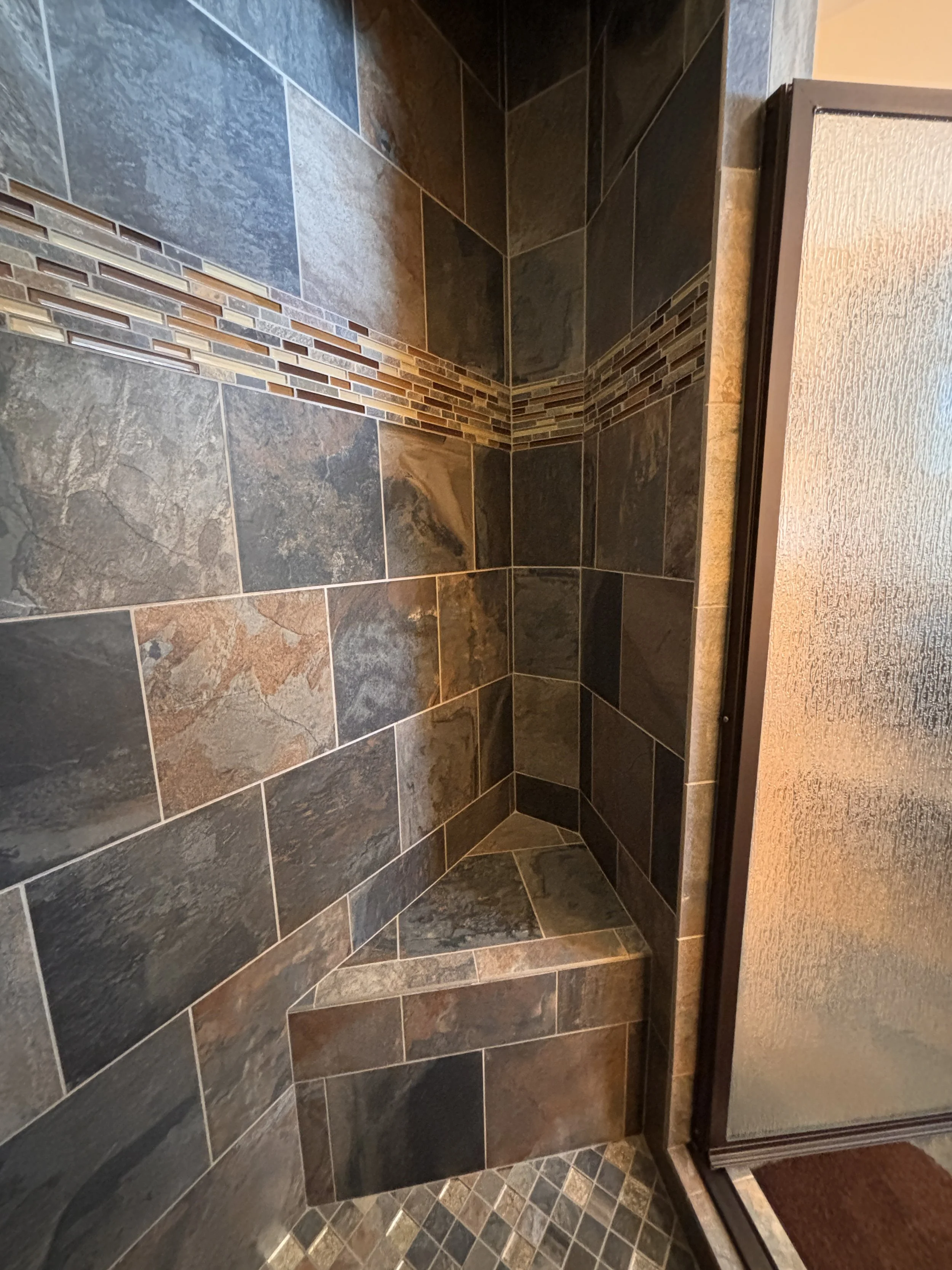 BEDROOM 1 - Main Floor: Queen Suite Bathroom / Walk-In Shower