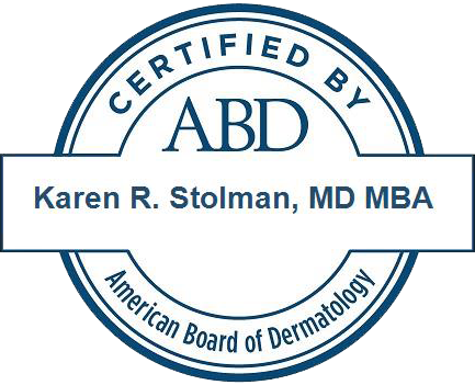American Board of Dermatology certification mark for Karen R. Stolman, MD MBA