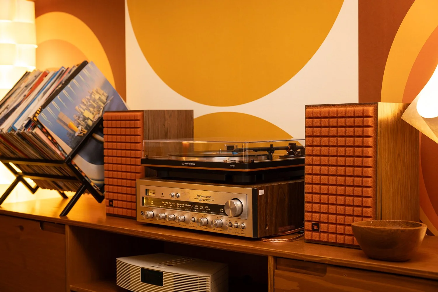 A mid-century record player system