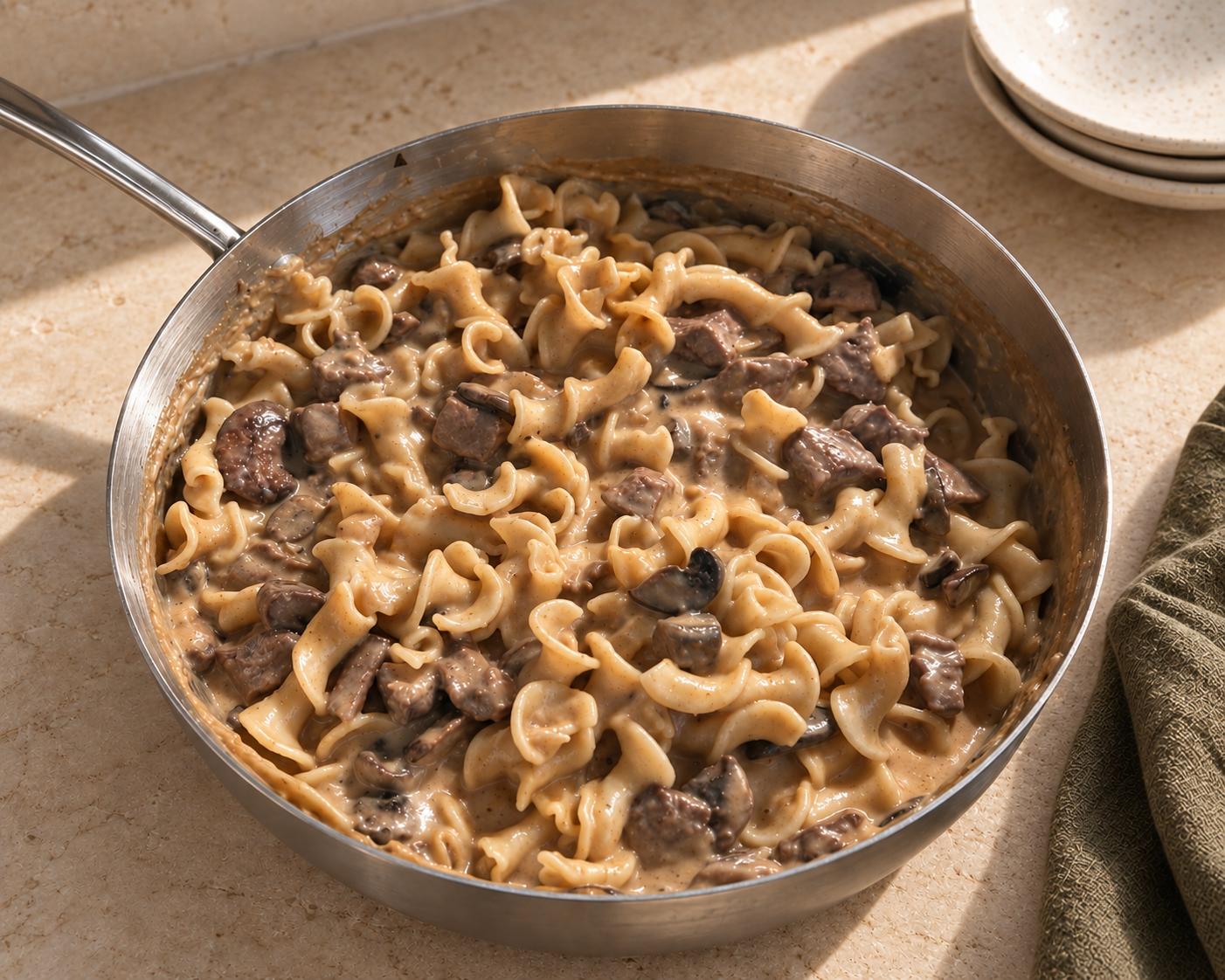 Grass-fed Flank Steak Stroganoff