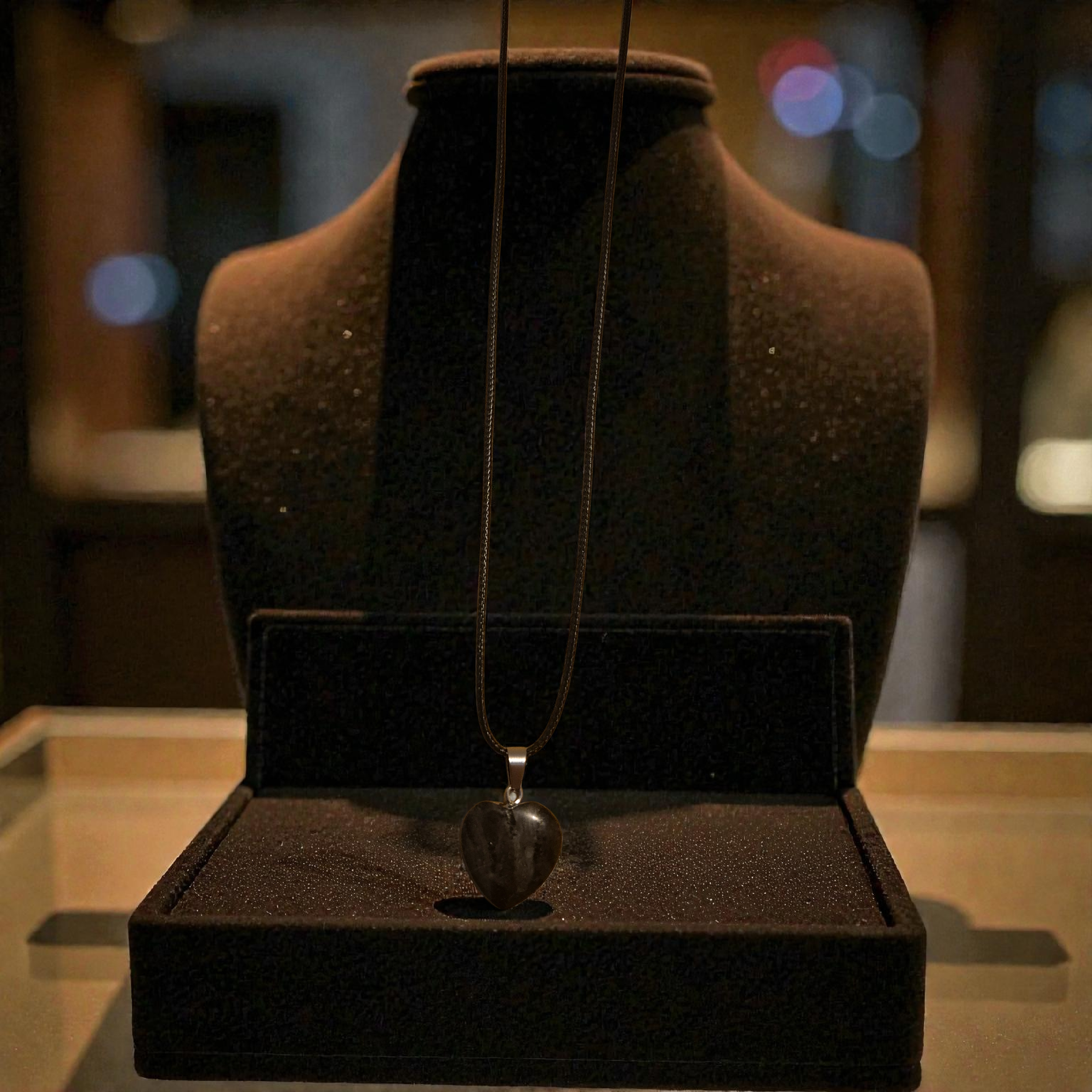 Black Tourmaline Heart pendant necklace