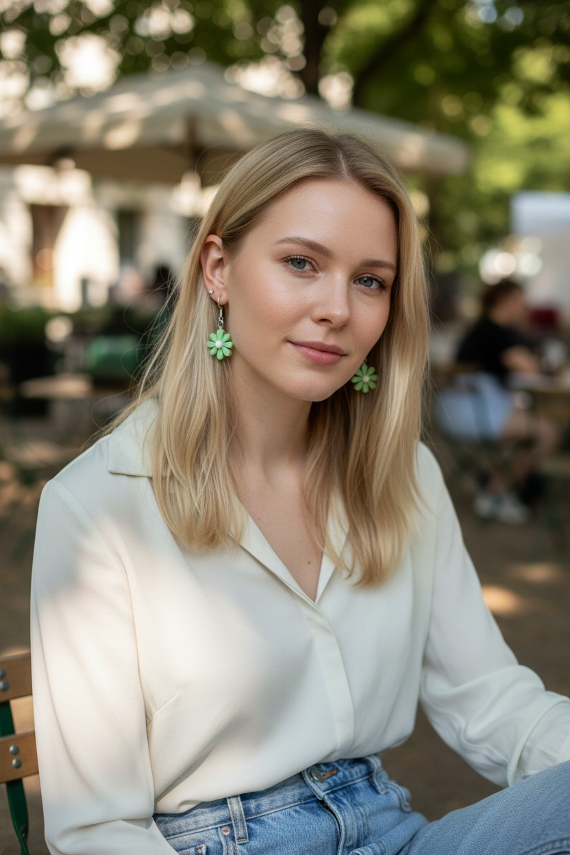 Daisy flower earrings
