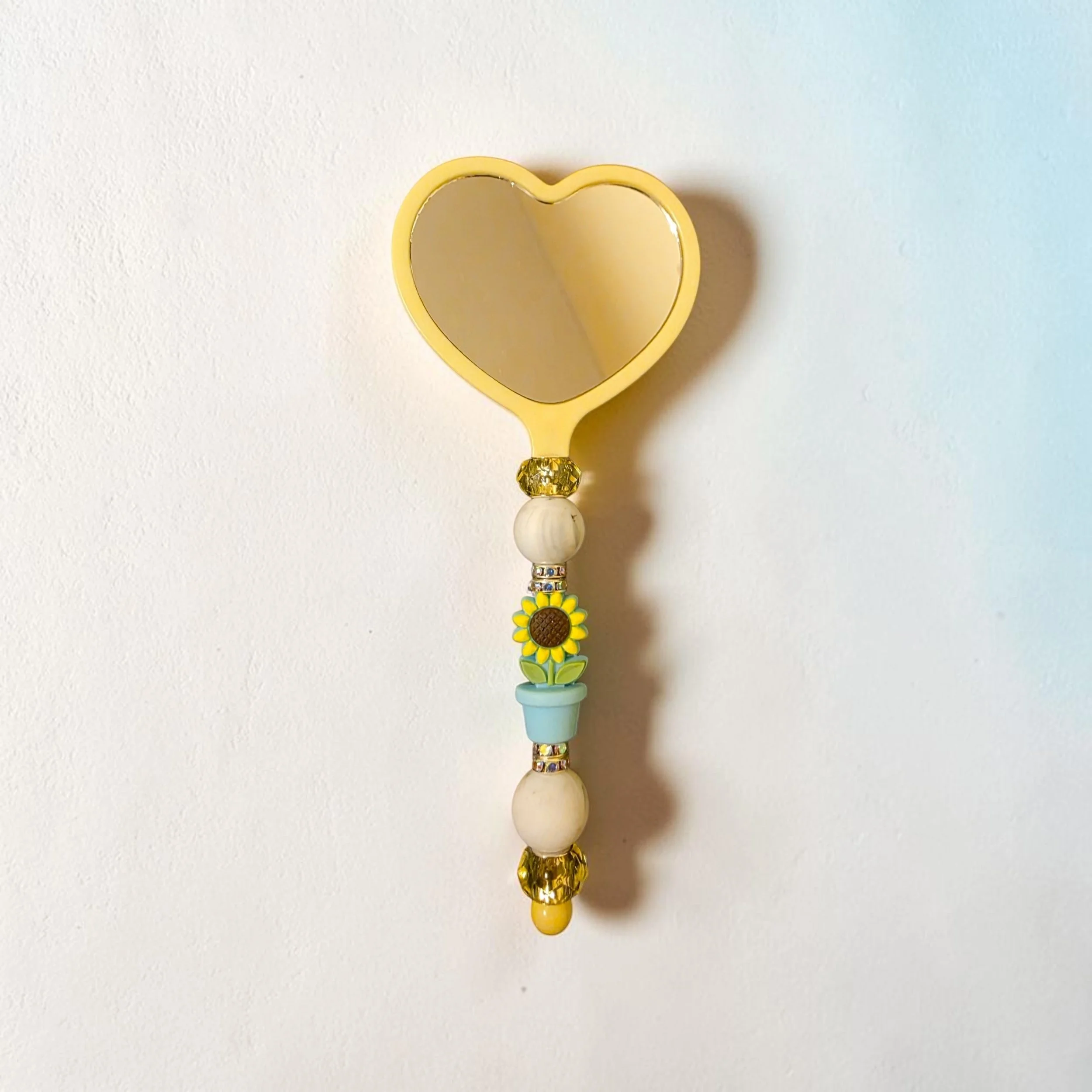 Yellow sunflower pot mirror