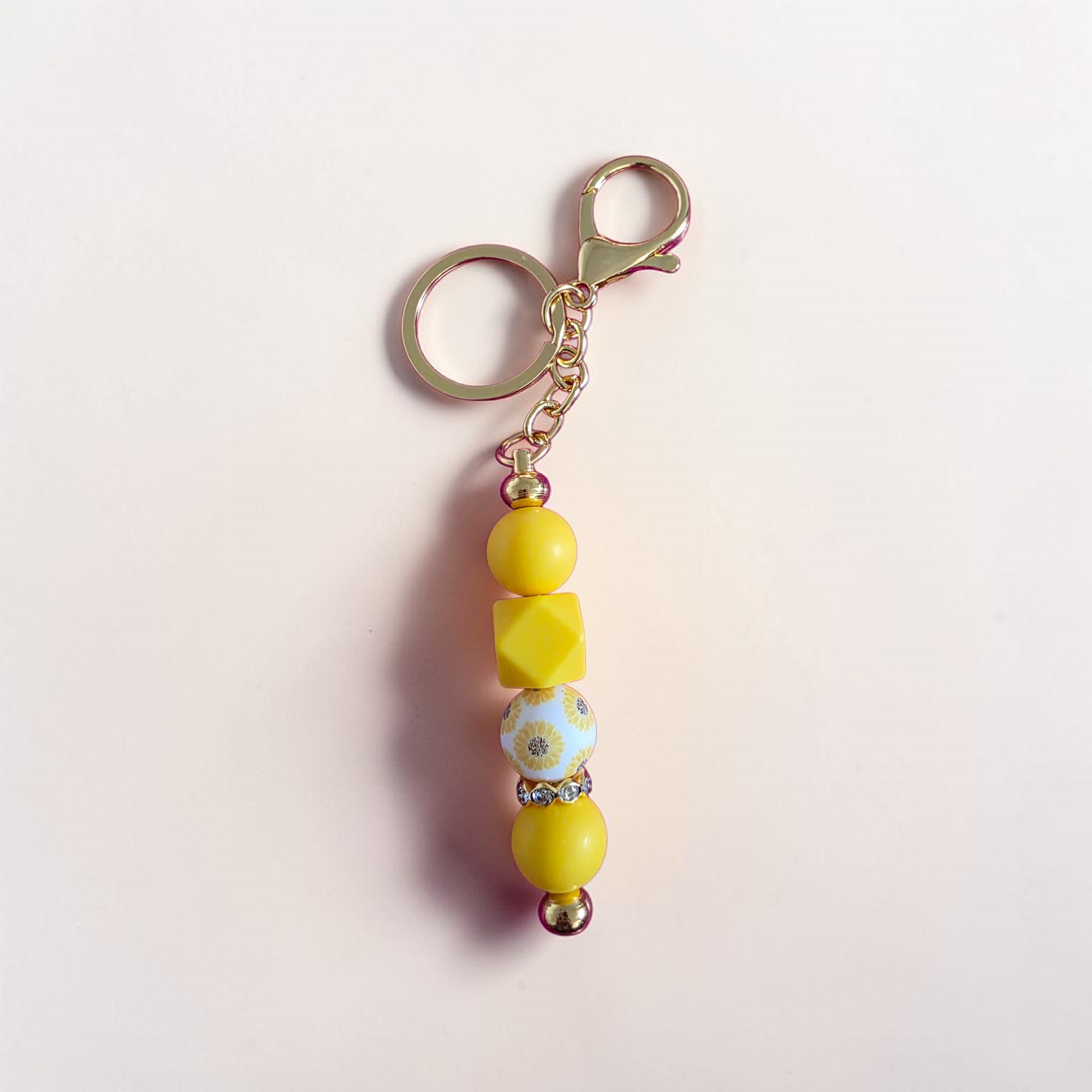 Beaded charm keyring