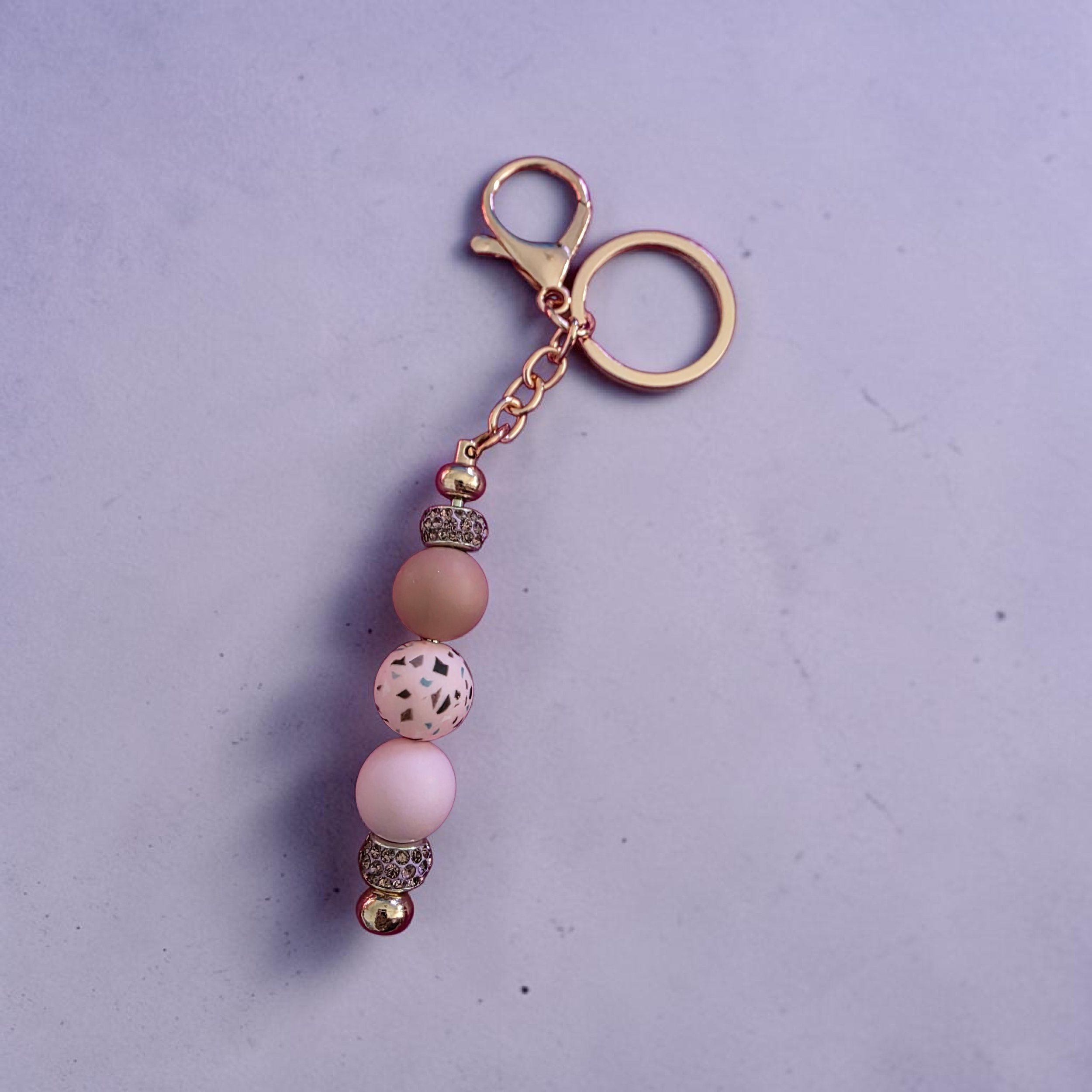 Beaded charm keyring