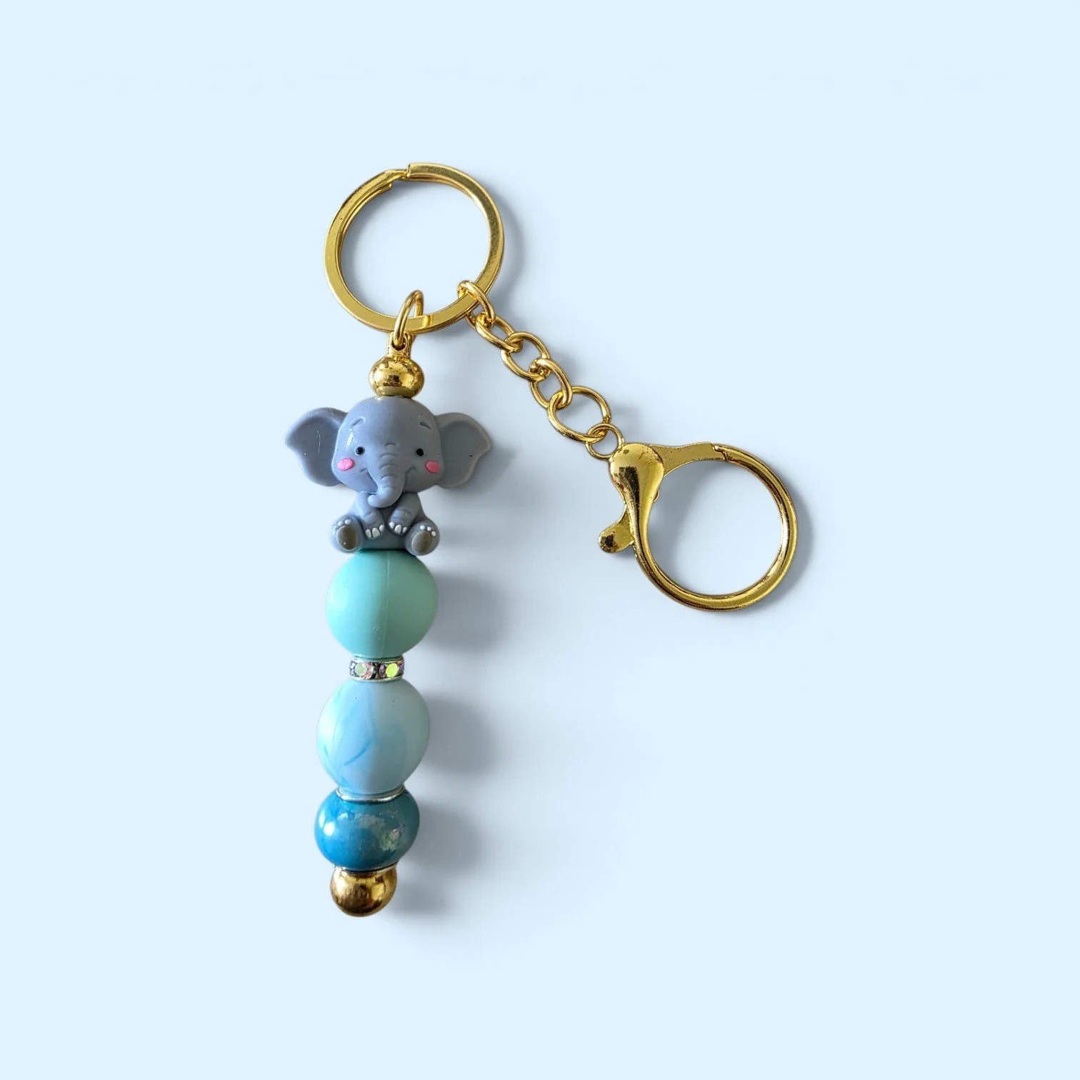 Elephant charm keyring