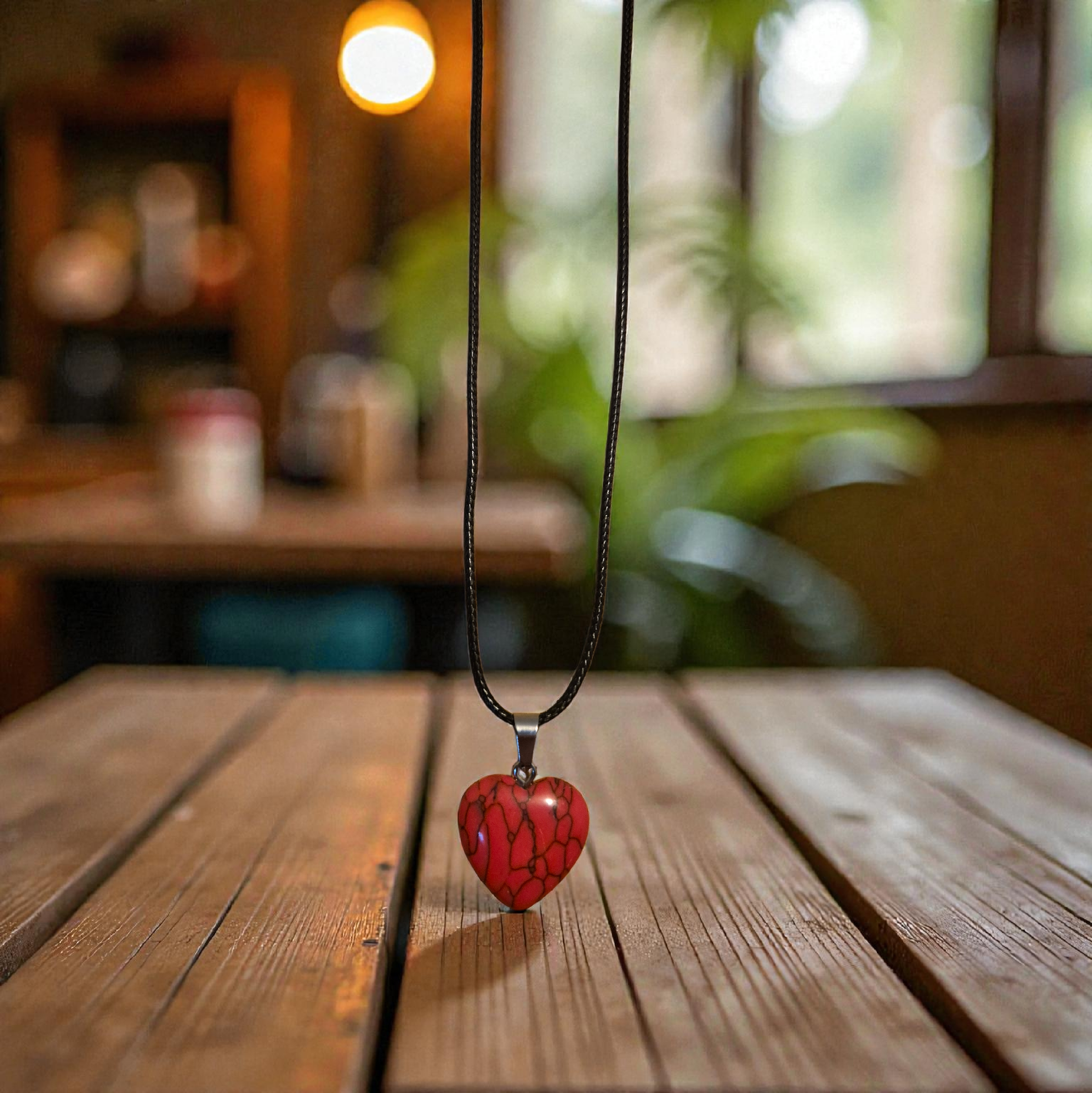 Red Howlite Heart necklace