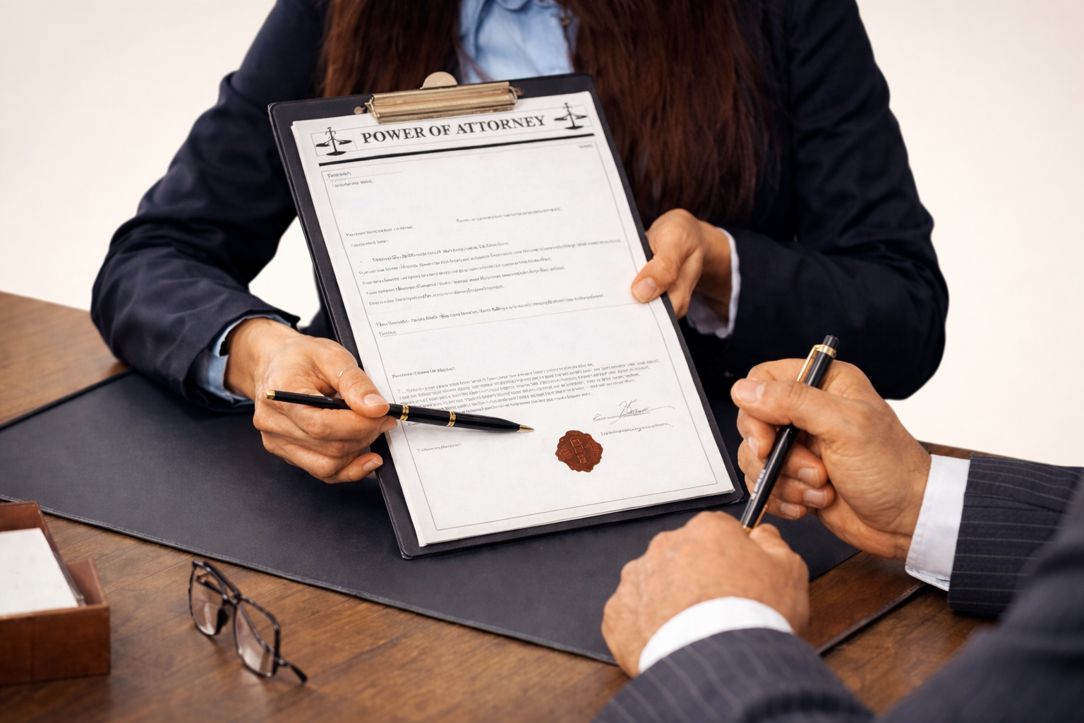 A person receiving a notary signed legal document called a Power of Attorney from another person.