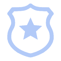 A blue shield with a star in the center.