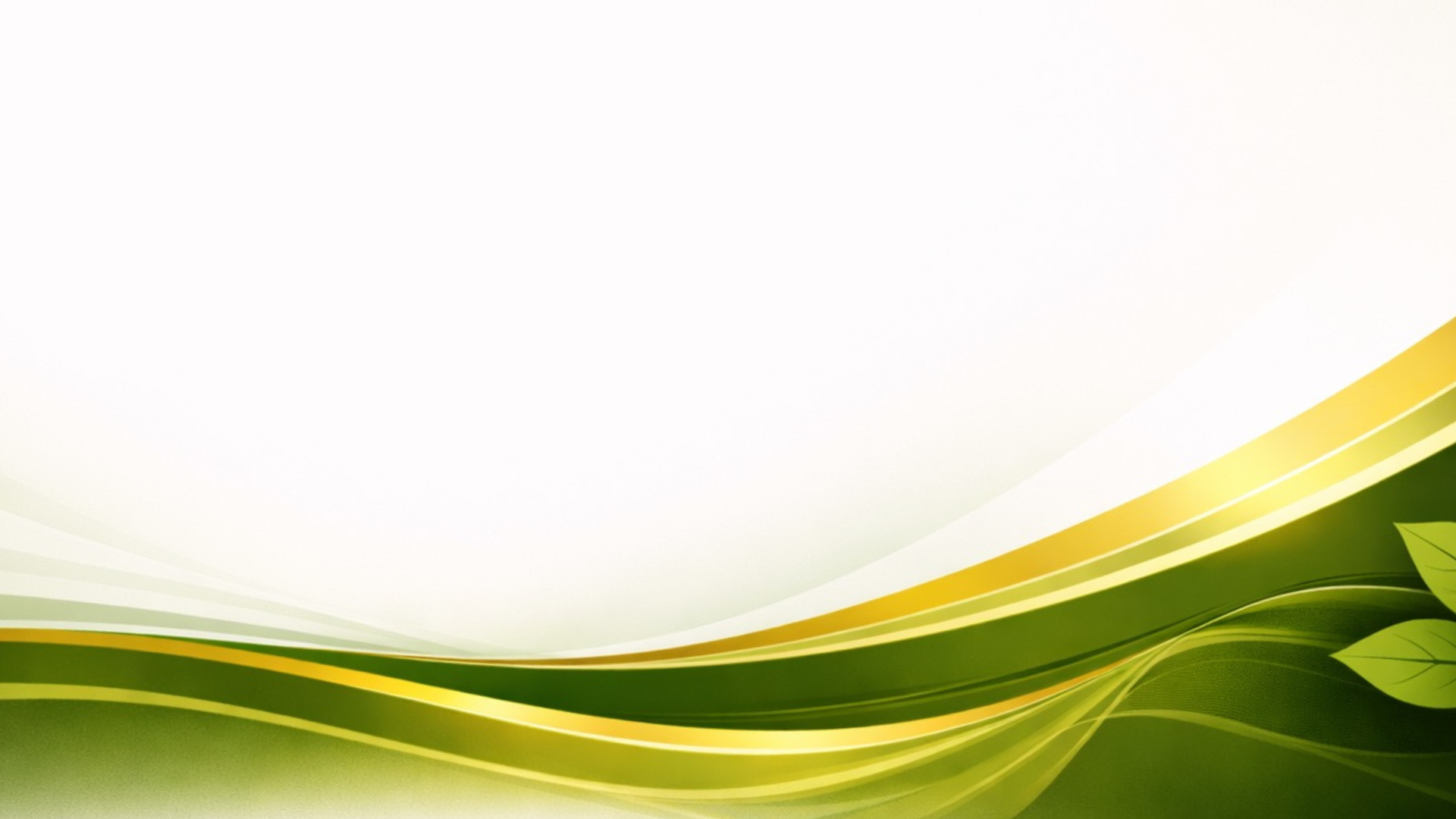 Green and yellow abstract wave design on a blank white background.