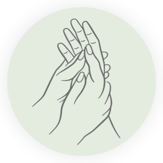 Illustration of two hands clapping with a green background.