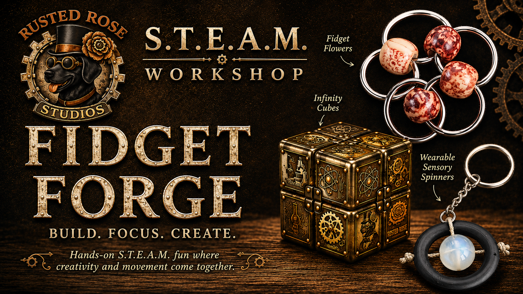 Fidget Forge | RUSTED ROSE S.T.E.A.M. WORKSHOPS