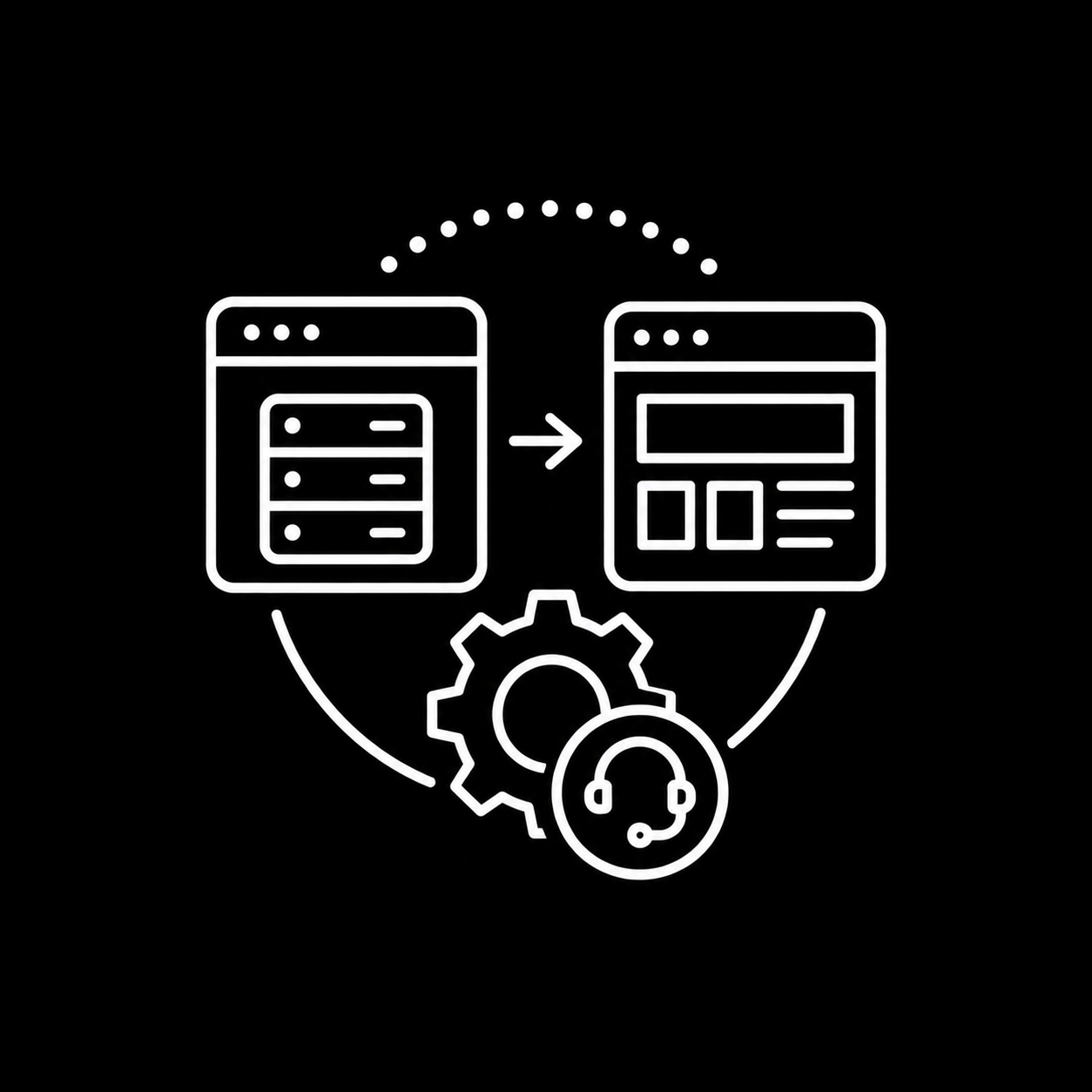 Icon representing website migration