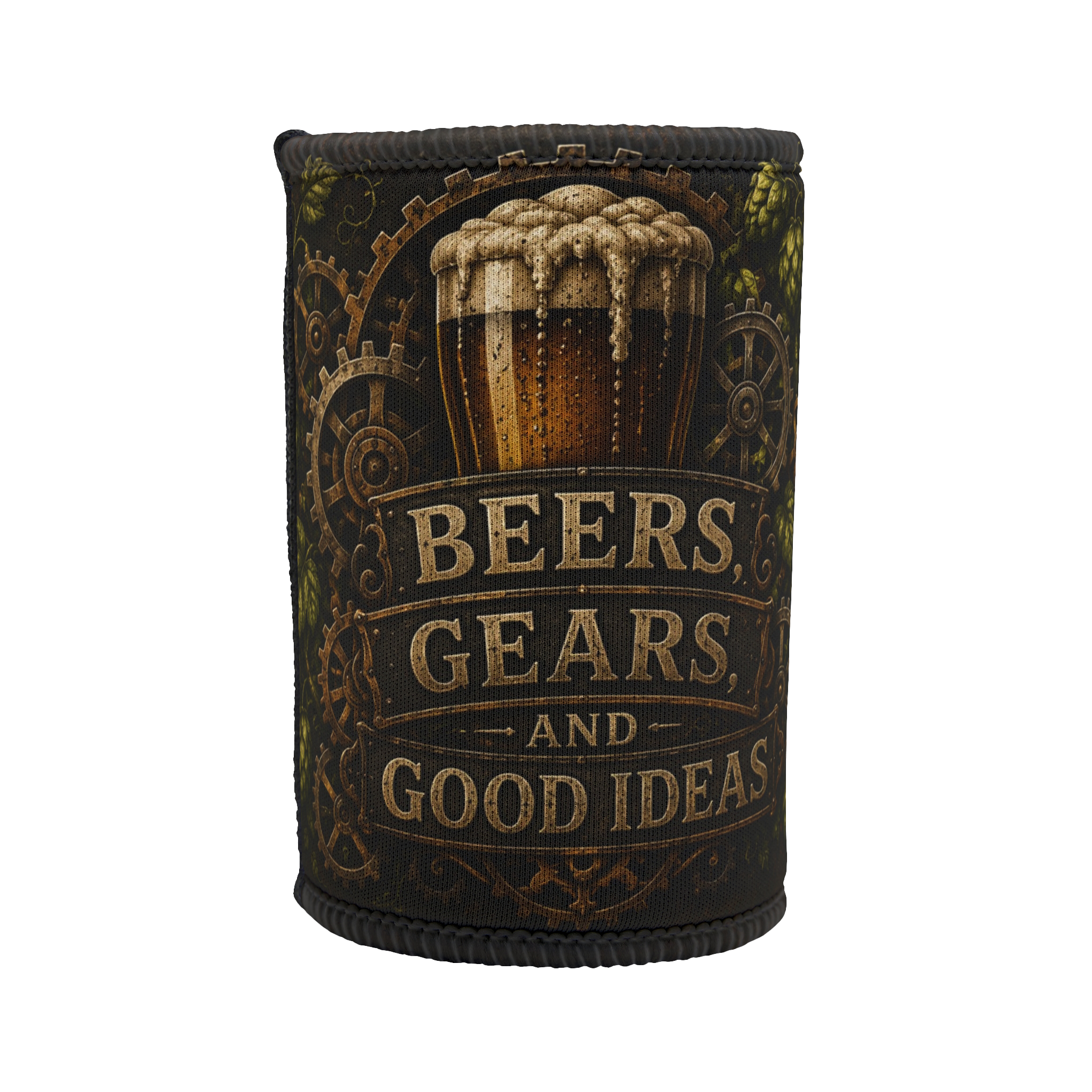 Beers and Gears - Printify - Beer Koozie Left.png