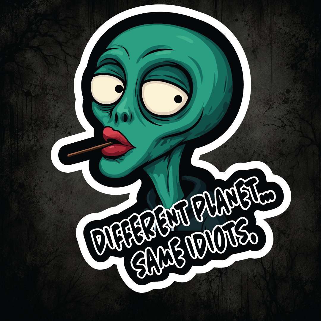 Unamused Alien Sticker
