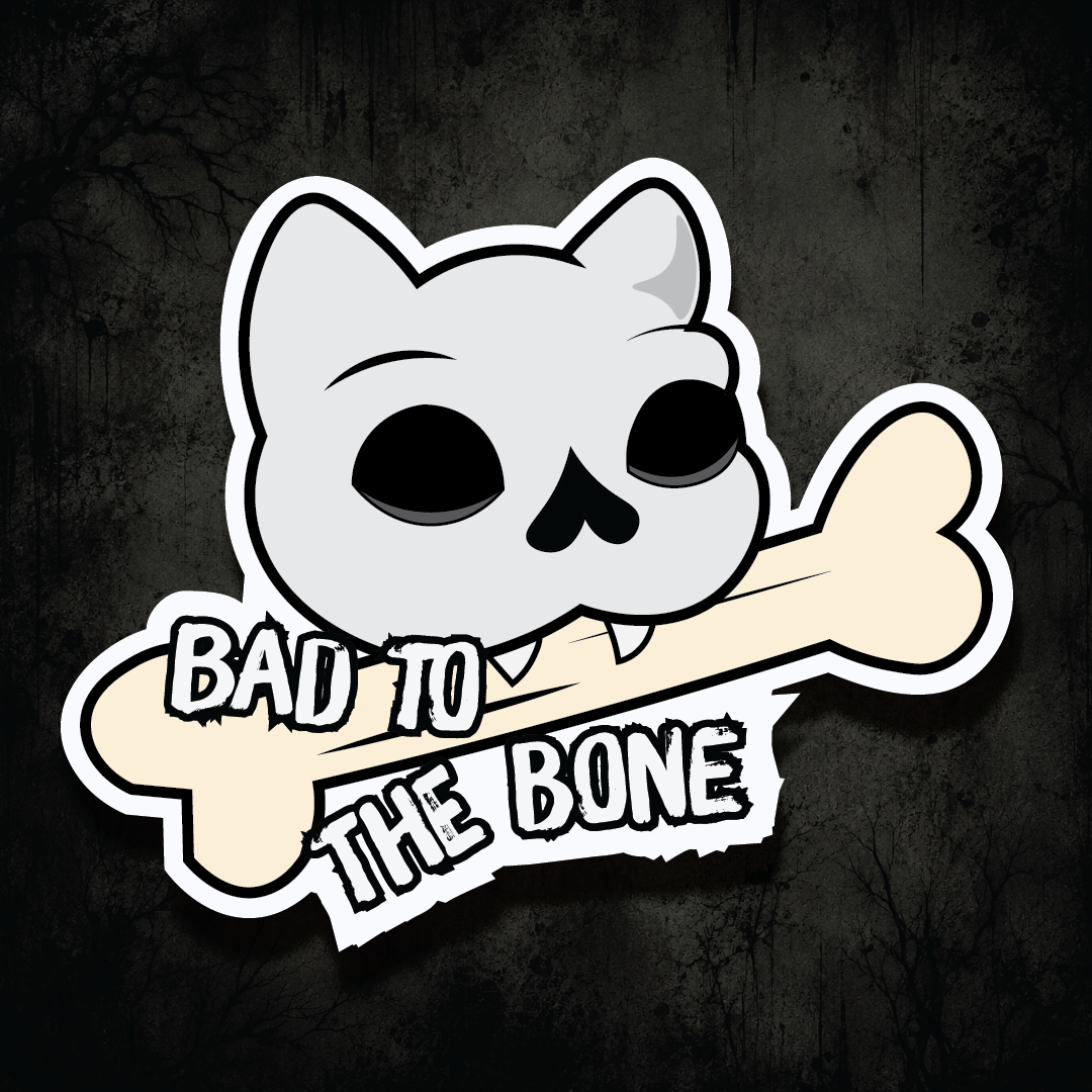 Bad to The Bone Cat Sticker