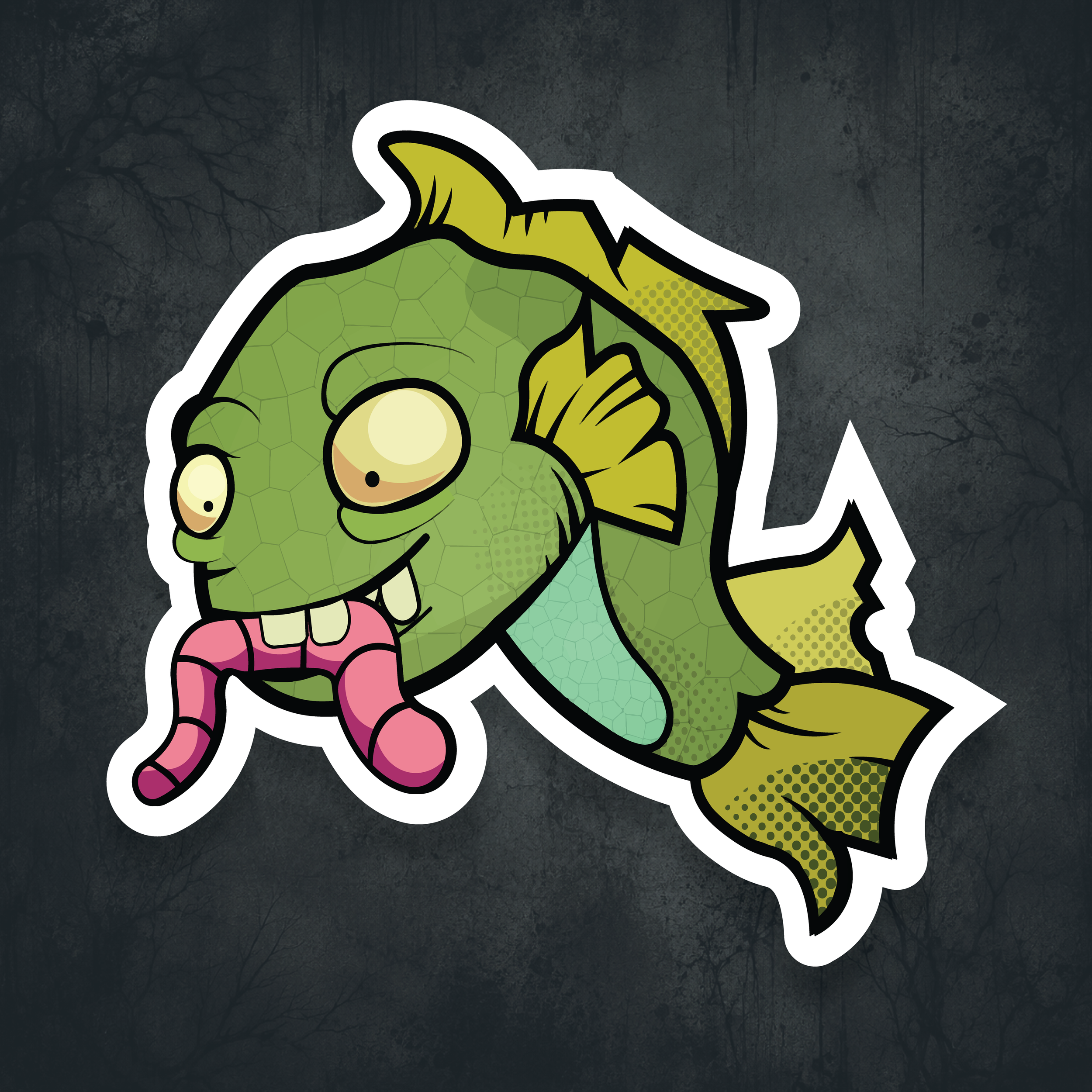 Fish n' Worm Sticker