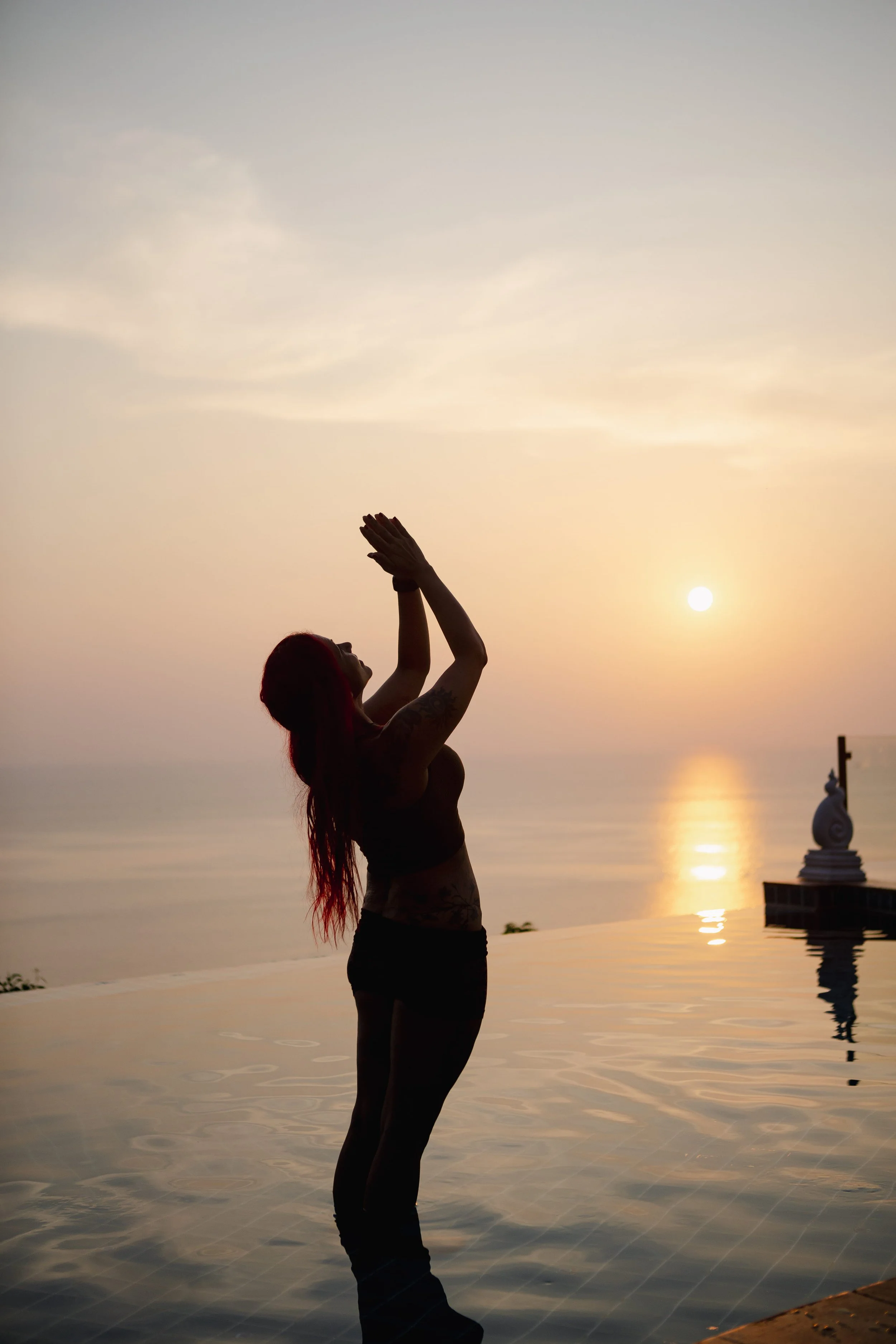 Lianna in Thailand practising yoga