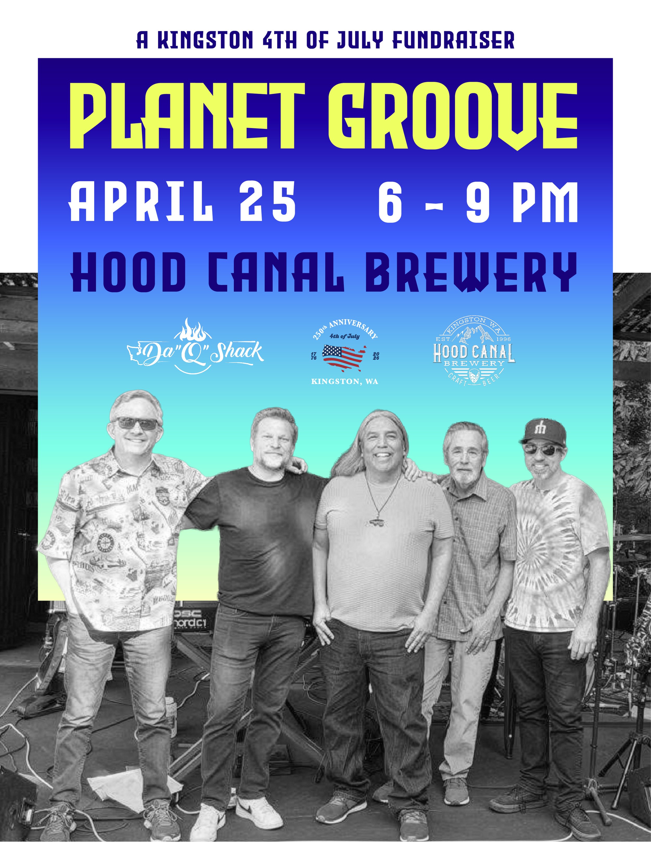 Planet Groove, Music, Live Music, Brewery, Hood Canal Brewery, Kingston 4th of July, Kingston Fourth of July, Fundraiser
