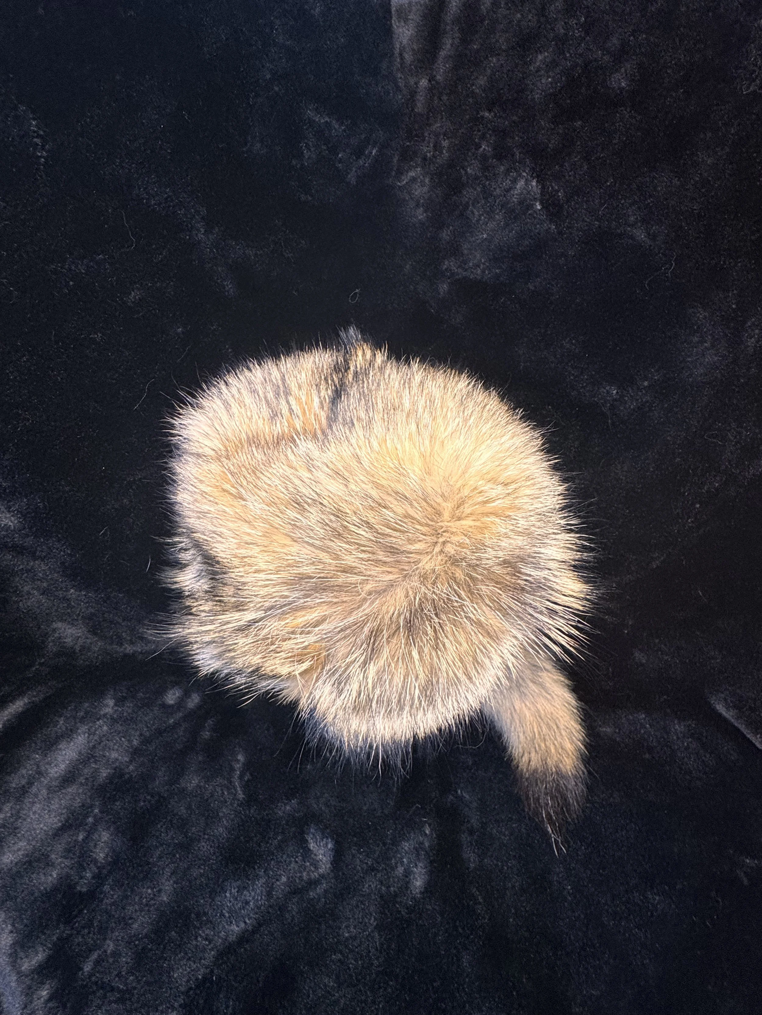 Coyote fur hat with tail