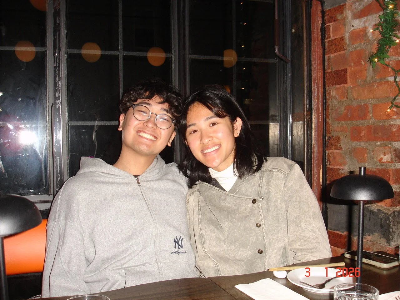bannah and beiji at a meal - a much more recent photo, but do you get the gist? I really love meals with you