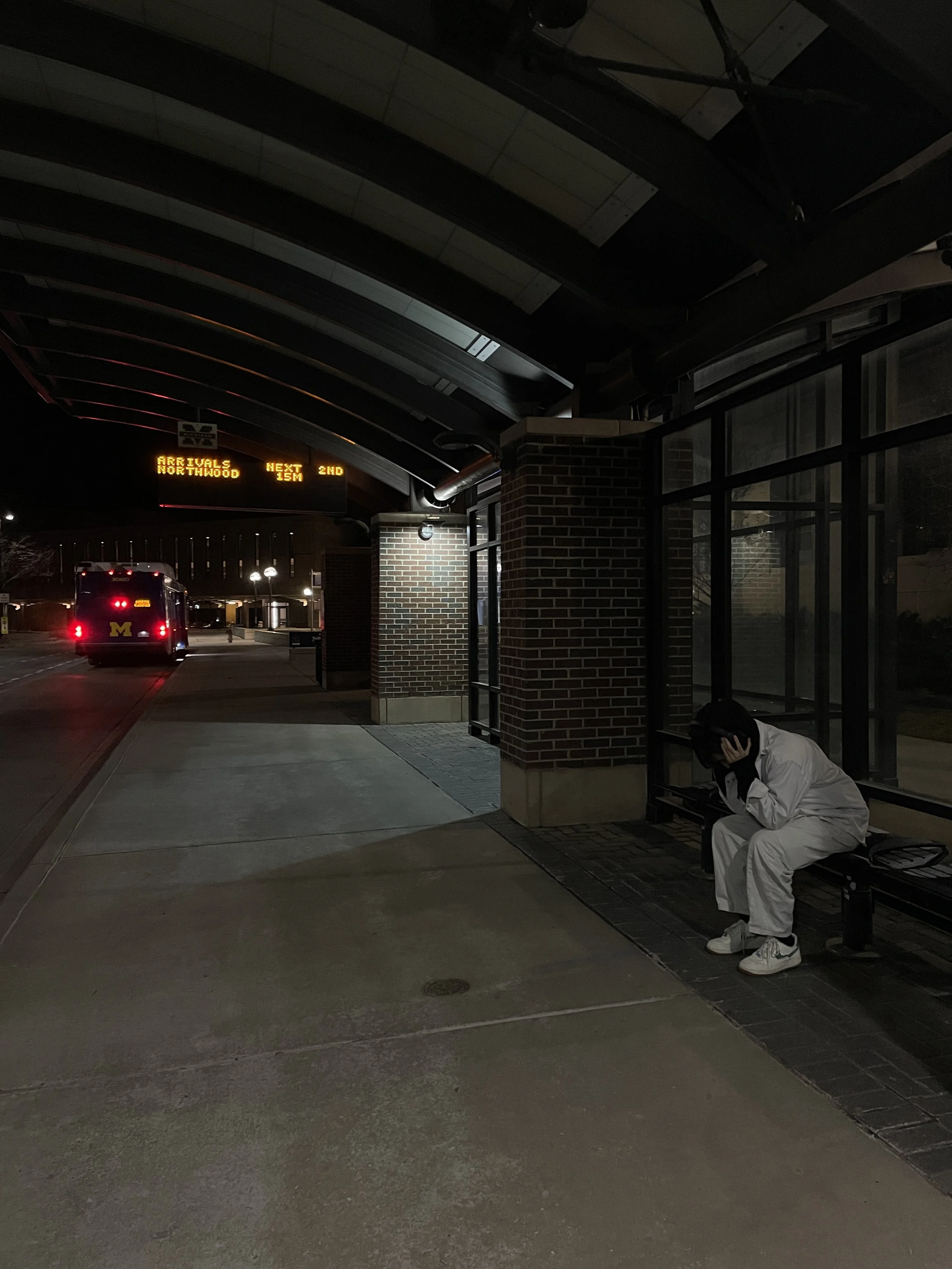 bannah really sad at the bus station (not actually) - wow my photography class was realllly productive
