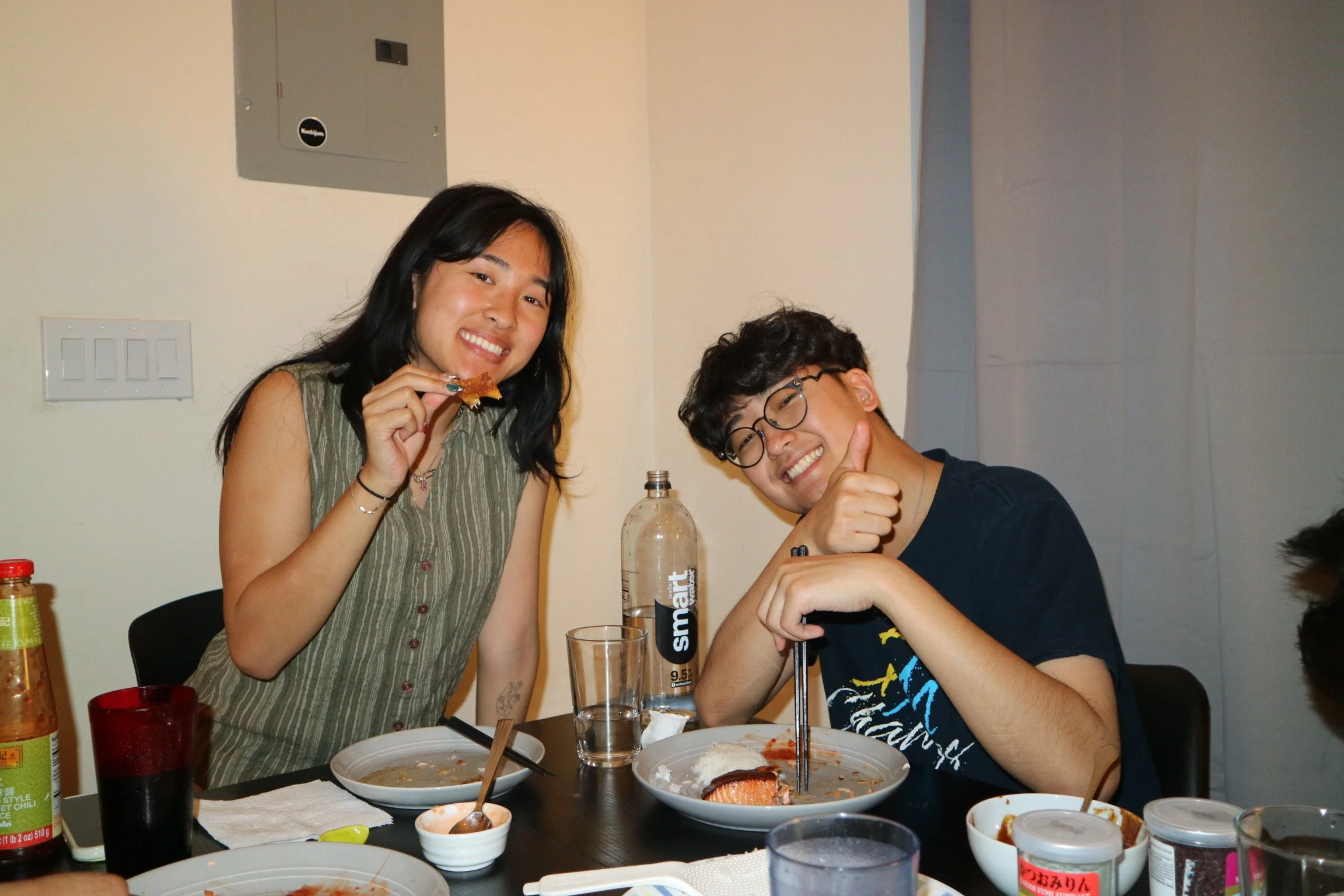 bannah and beiji eating together - one of my favorite things to do w/ you :) 